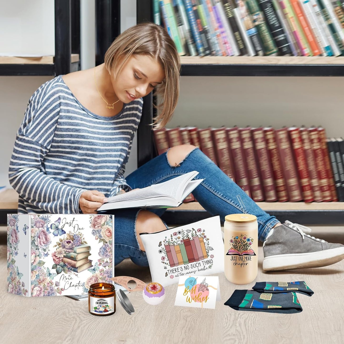 9 PCS Book Lovers Gifts for Women, Bookish Gifts for Readers, Librarians, Bookworms, Book Themed Gifts, Mothers Day, Birthday Gifts, Christmas Gifts for Book Reading Lovers, Girl Friend, Women