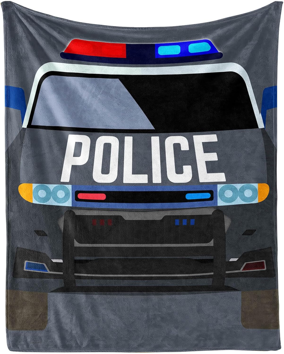 Police Car Throw Blanket - Soft Flannel for Teens, Adults, Women, Men - Warm All-Season Lap, Chair, Sofa Blanket for Police Lovers - 70"x50"