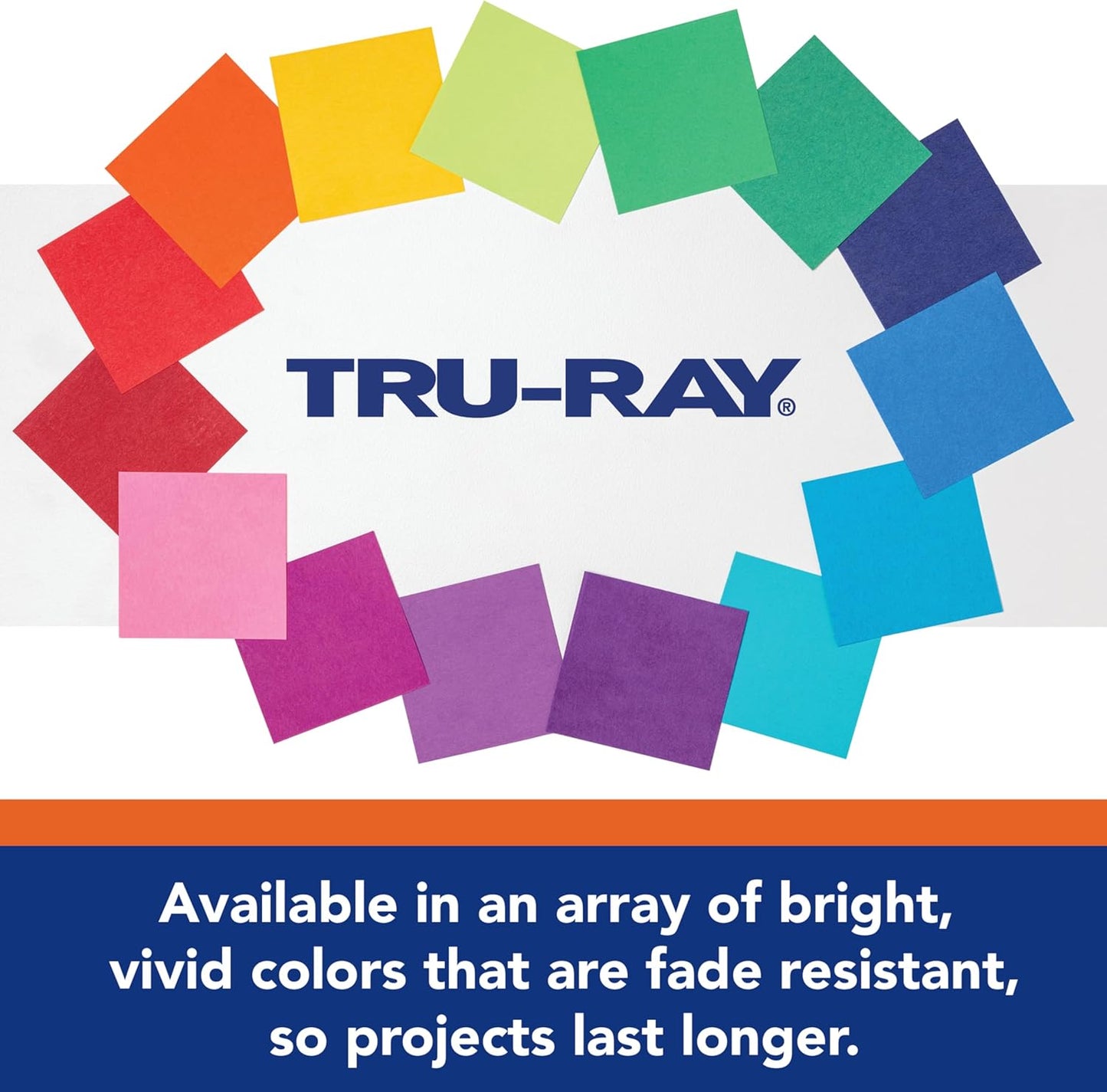 Tru-Ray Construction Paper, 10 Vibrant Colors, 9" x 12", 50 Sheets