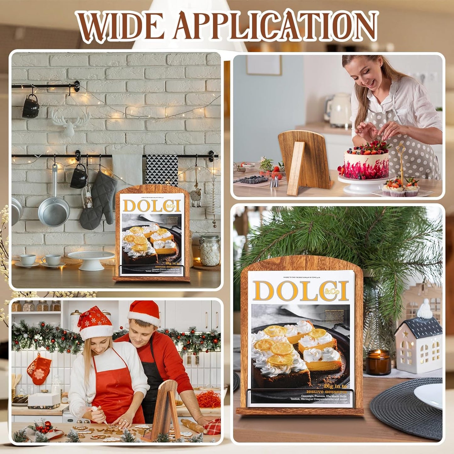 Bible Verse Cookbook Stand for Kitchen Counter Adjustable Recipe Book Holder Wood Tablet Stand Foldable Cookbook Holder Kitchen Decoration for Easter Wedding Mother Grandma Women Gift
