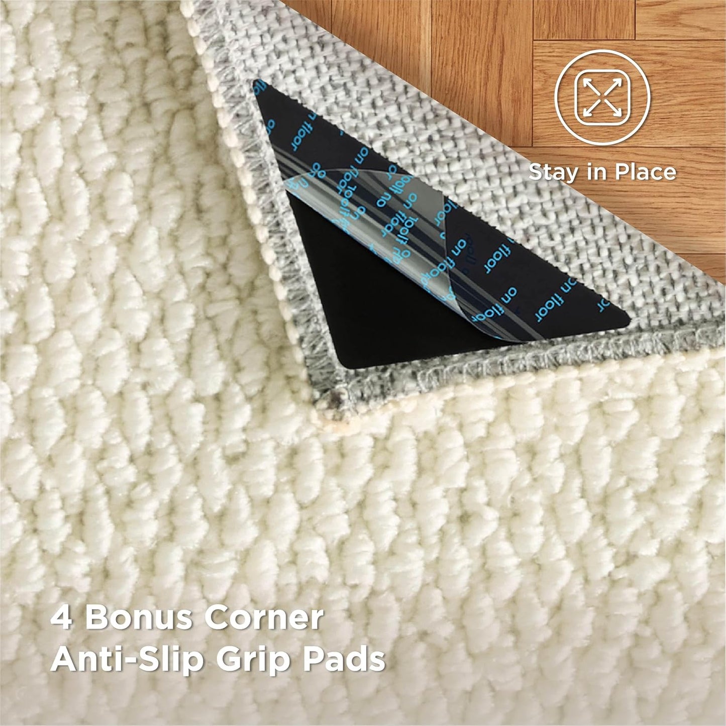 Bedsure 6x9 Faux Wool Area Rugs for Living Room, Machine Washable Carpet, Non-Slip Backing, Pet Friendly Throw Rug for Bedroom Dining Room, Cream