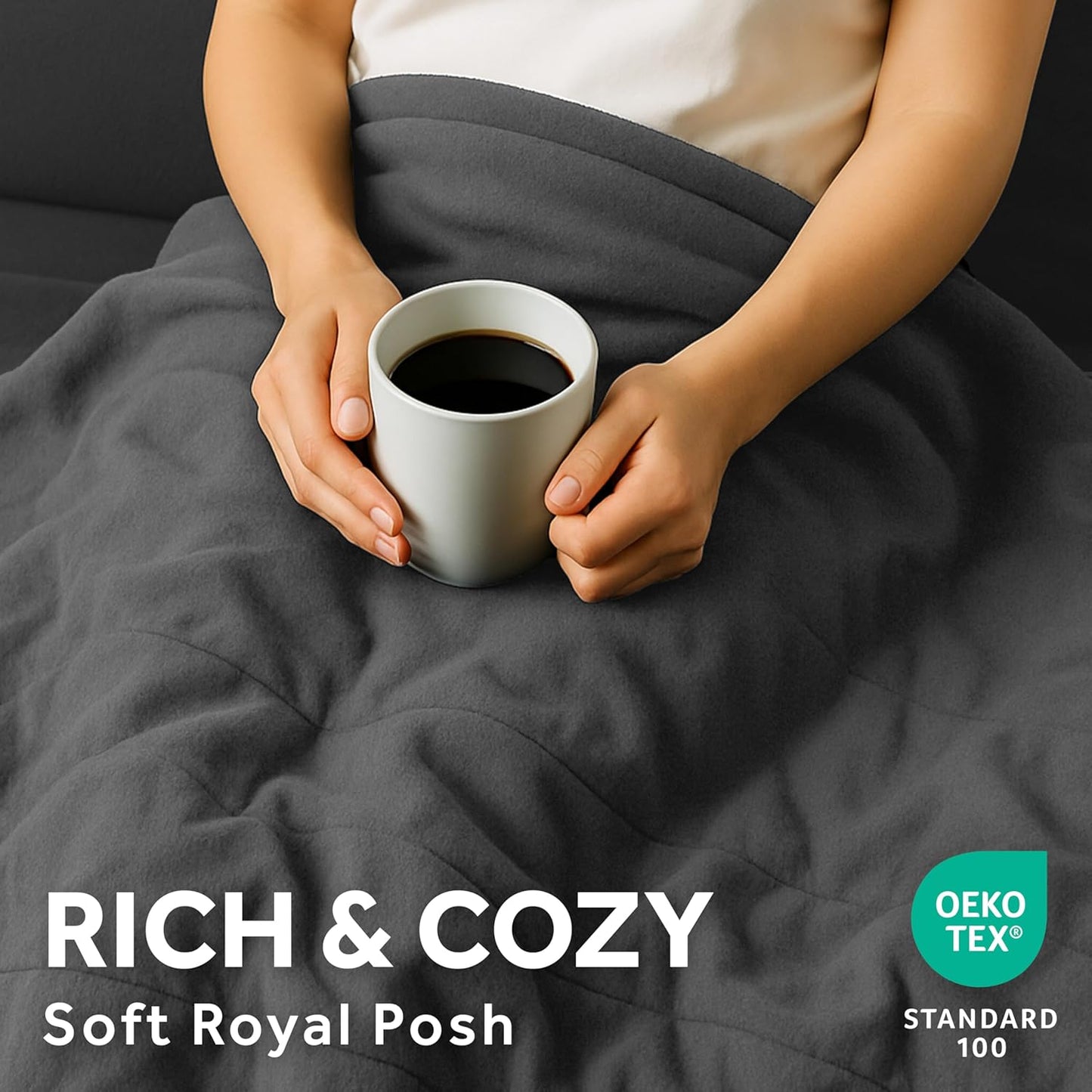 Sunbeam Royal Posh Velvet Heated Electric Blanket Queen Size, 90" x 84", 12 Heat Settings, 12-Hour Selectable Auto Shut-Off, Fast Heating, Machine Washable, Warm and Cozy, Night Fog
