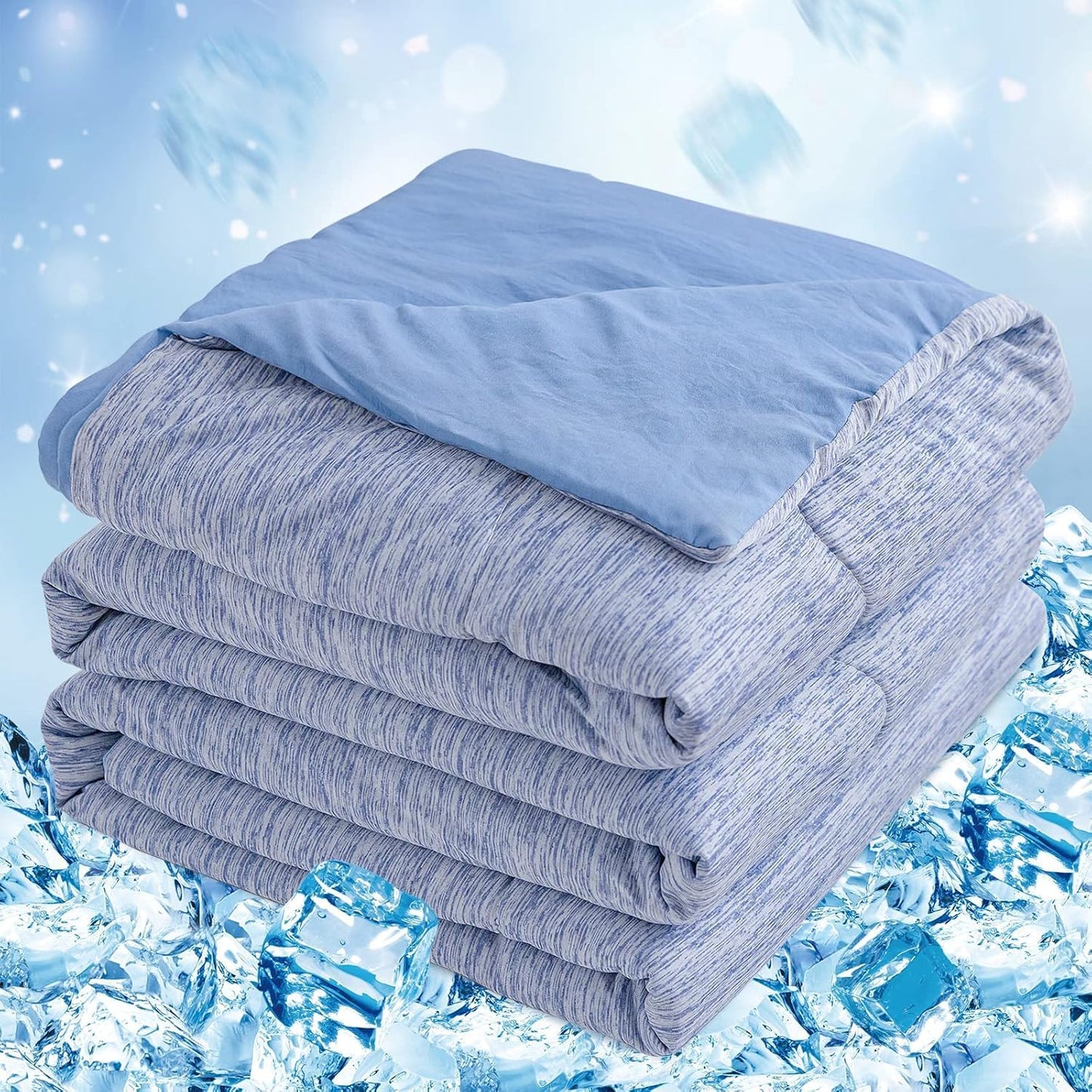 CHOSHOME Cooling Comforter Twin Size, Cooling Blanket with Q-Max 0.45 Arc-Chill Cooling Fiber for Hot Sleeper and Night Sweats, Cool Soft Thin Breathable Summer Comforter for Bed, (60" x 80", Blue)