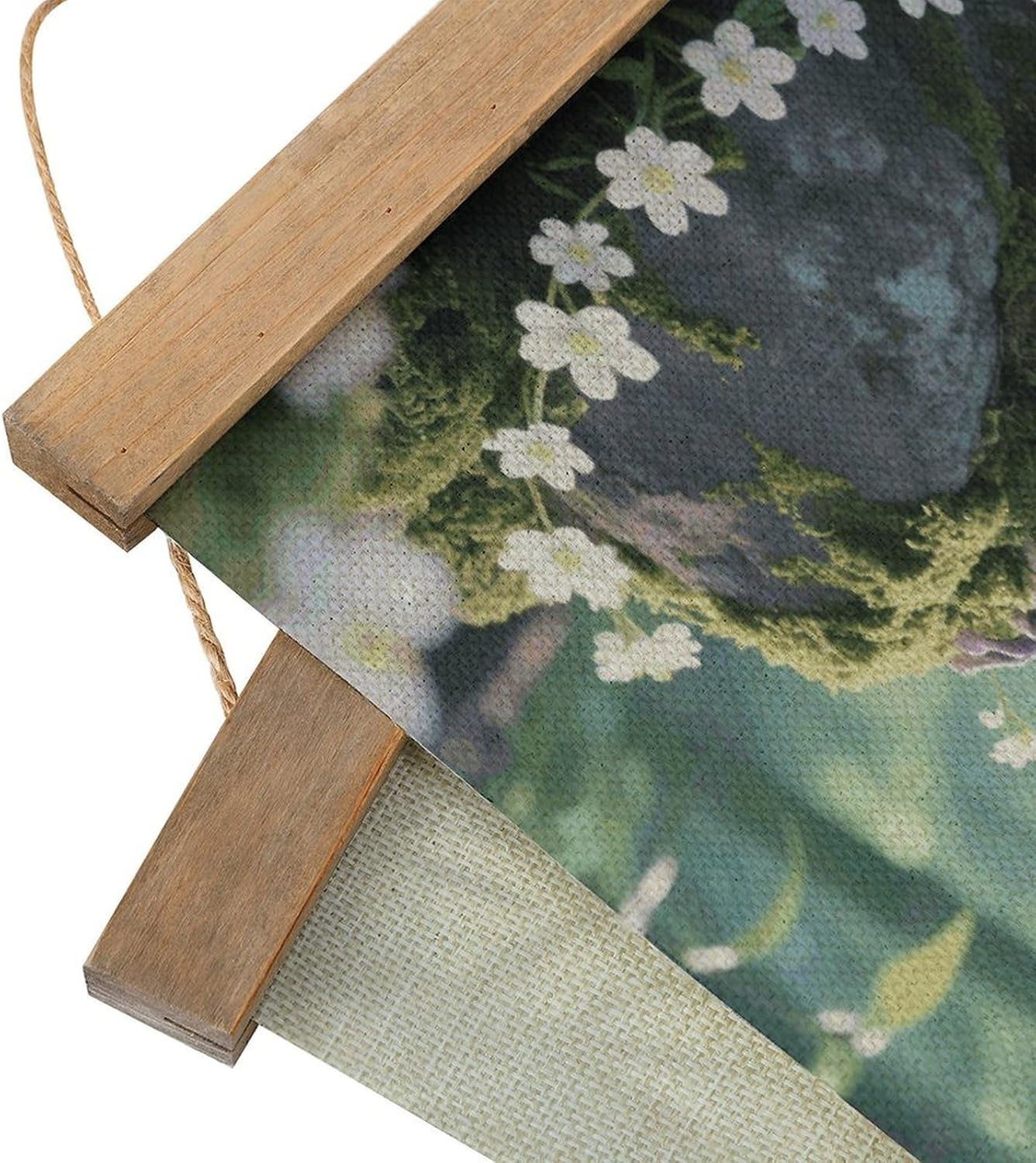 VstaDank Frog Mushroom Aesthetic Linen Hanging Painting Vintage Canvas Wall Art Poster Reading Nook Corner Decor Retro Wall Decor Prints for Library Reading Room Home 13.2 X 20.47 Inch