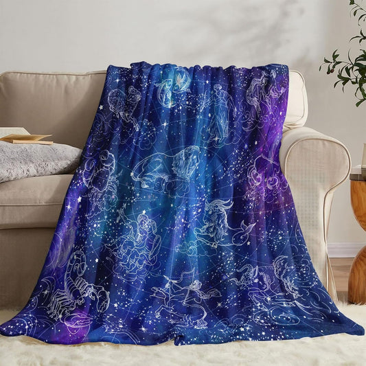 kampdream Galaxy Universe Space Fleece Throw Blanket, Starry Night Sky Mysterious Nebula Stars Mystic Astrology Cozy Nap Blankets Gift for Teens Boys Sofa Bed Couch Chair or Dorm Throws 50×60 inches