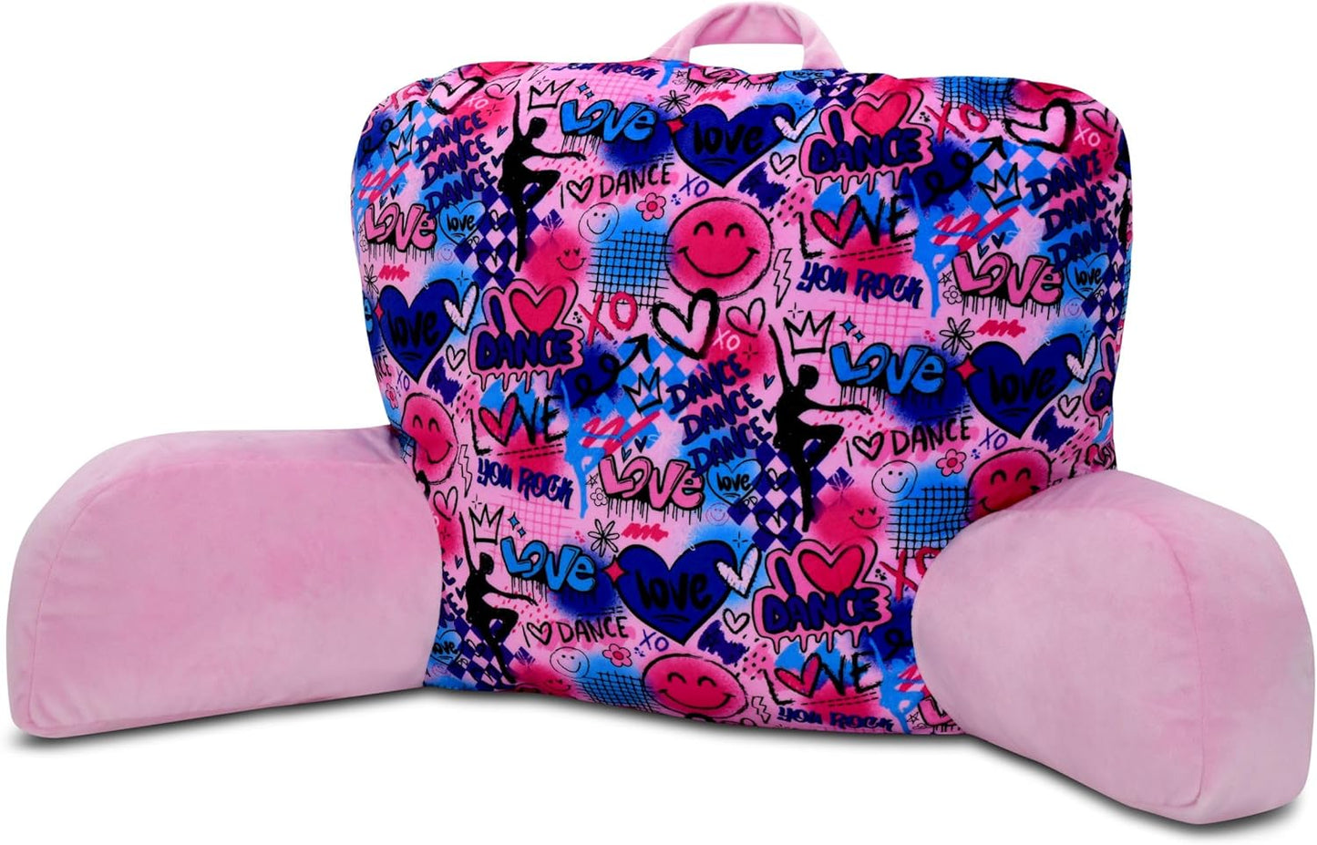iscream + Corey Paige Designs Silky Soft Plush 19" x 15.5" Lounge and Reading Bed Support Pillow - Love to Dance