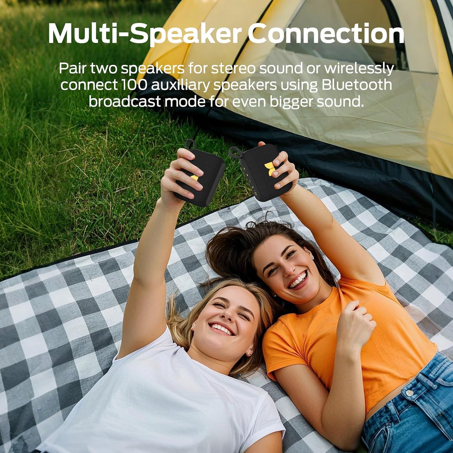 Monster Cube 1 Portable Bluetooth Speaker, IP68 Waterproof, Bluetooth 6.0, 20H Playtime, Powerful Stereo Sound, Speaker for Home, Outdoors and Travel, Black