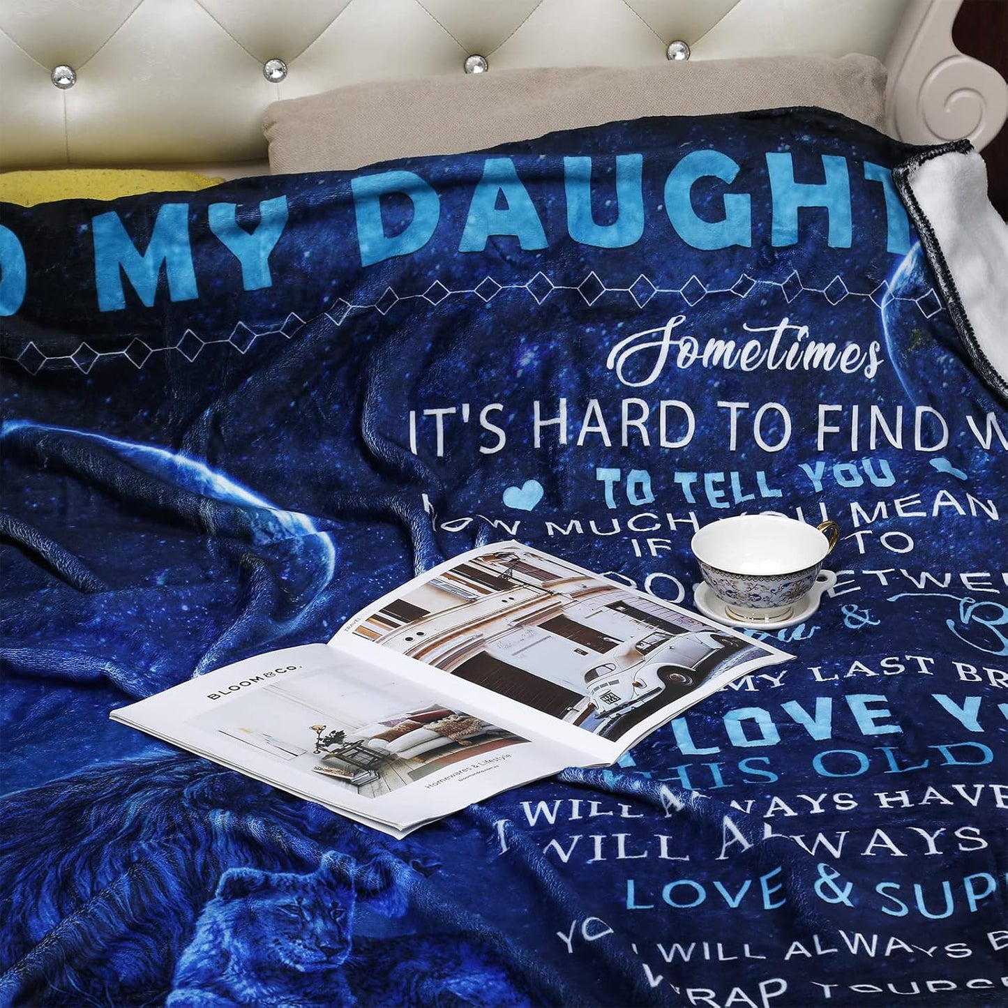 to My Daughter Blanket from Dad Daughter Gift Lion Father Throw Blanket Gift Super Soft Cozy Flannel Blanket for Bed Sofa Birthday Christmas Thanksgiving (to Daughter,dad, 50x40)