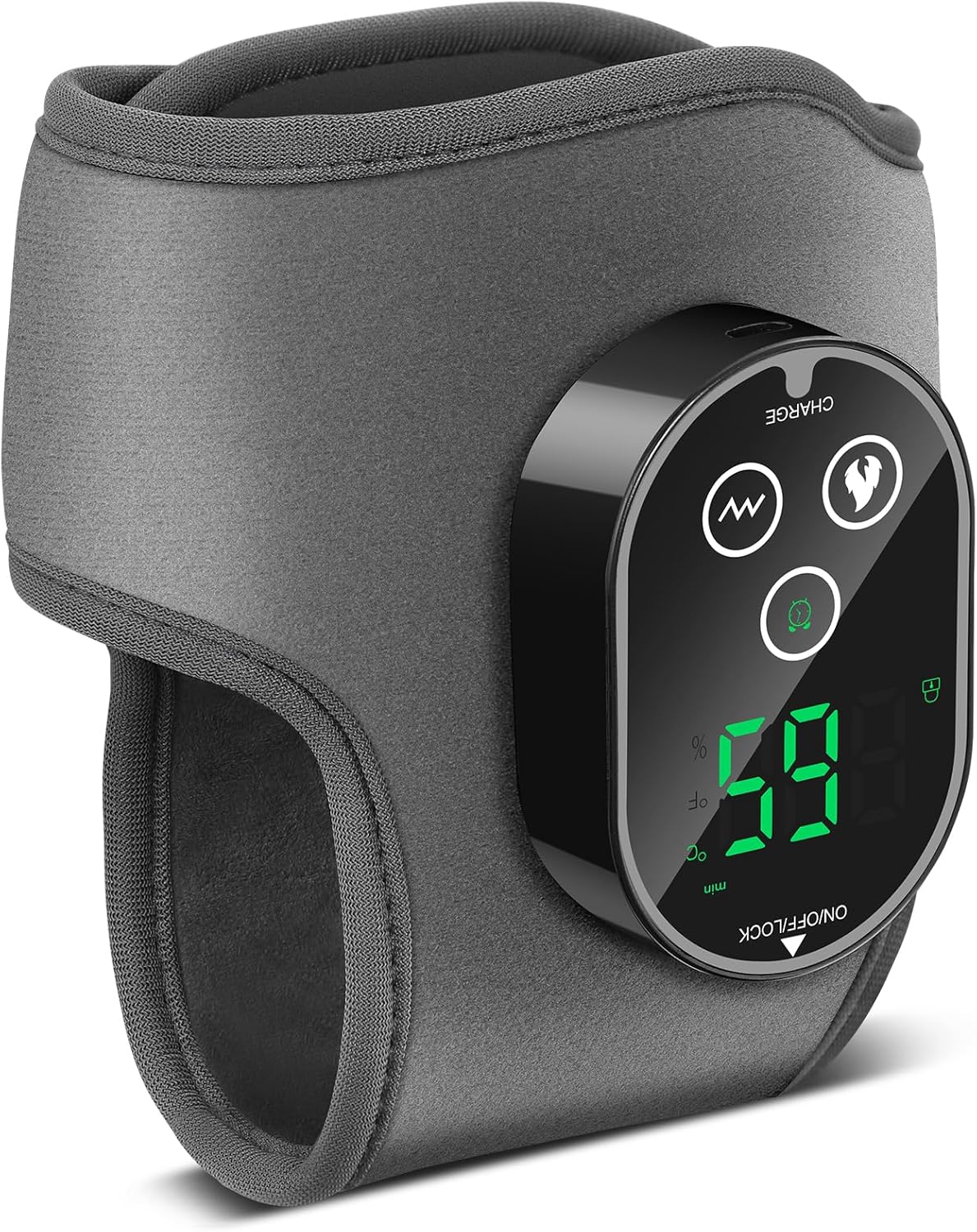 Cordless Ankle Massager for Pain Relief, Ankle Relief Heating Pad, Heated Ankle Massager, Foot Heating Pad, Heated Foot Massager, 4 Heat & 3 Massage Modes, Single One, Grey