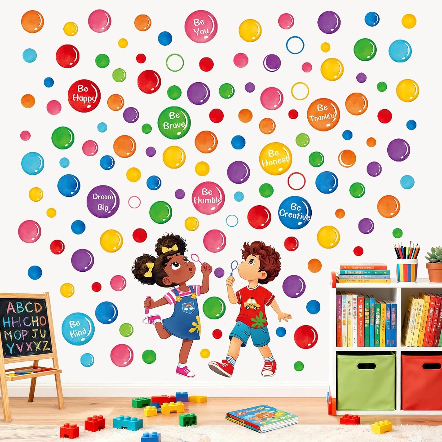 decalmile Reading Corner Colorful Bubble Wall Stickers Inspirational Motivational Quotes Wall Decals Kids Playroom School Library Classroom Home Decor