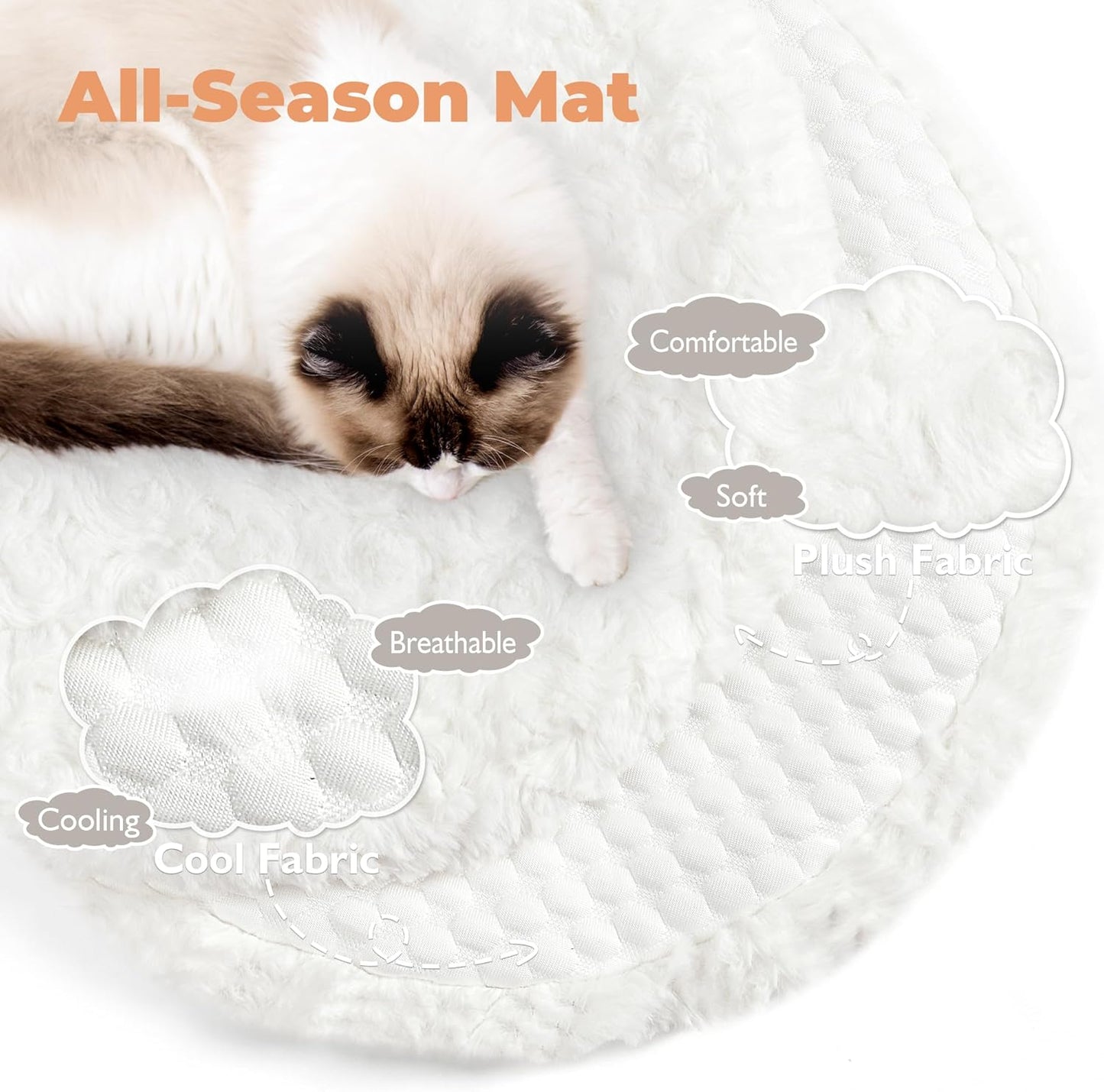 Easyego Modern Cat Tree, 39.3" Aesthetic Wood Cat Tree Tower for Large Cats, Luxury Cat Condo with Scratching Posts and Flower Platforms, Cat Furniture, White