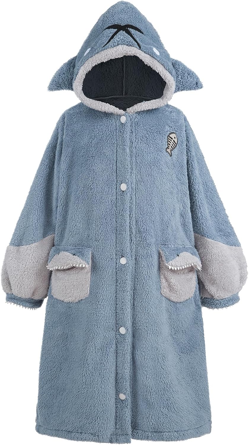 FCCAM Christmas Wearable Blanket Hoodie for Women Warm Oversized Hooded Blanket Sweatshirt with Pockets