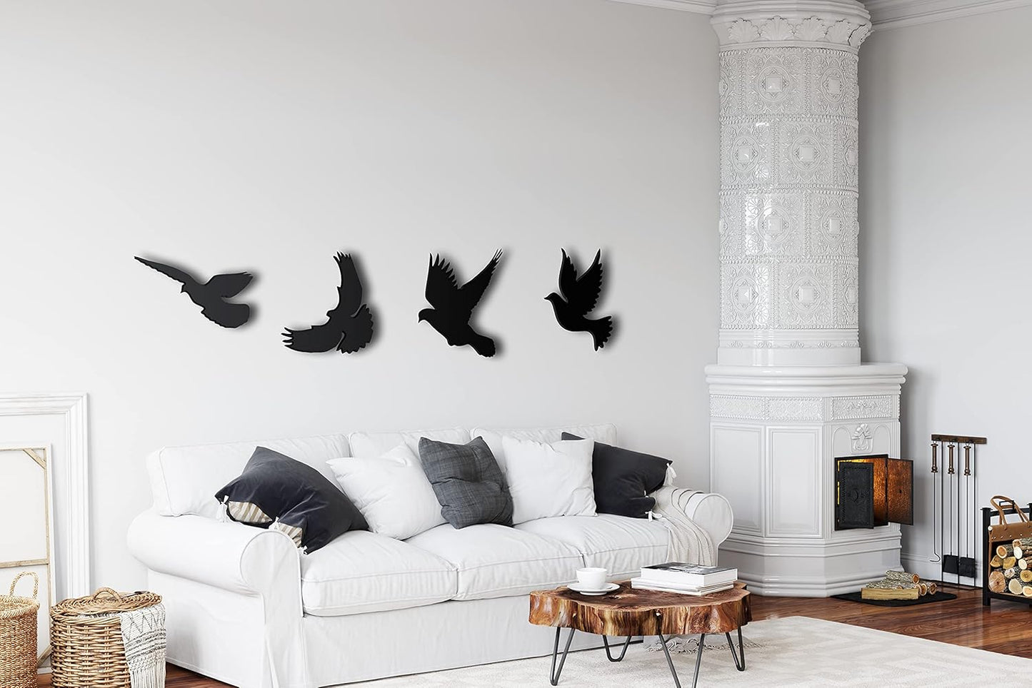Metal Wall Decor, Birds Flock , Home Living Room Decor, Wall Sign, Metal Wall Art, Interior Decoration, Indoor Outdoor Hangings (Set Of 8)