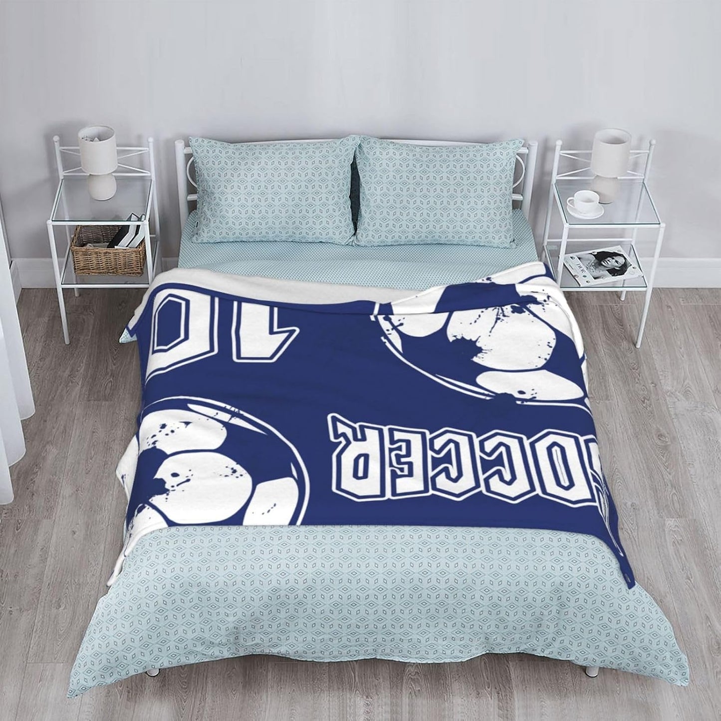 Soccer Blanket - Soft and Comfy Flannel Bedding for Boys, Girls and Soccer Lovers - 40"X50"