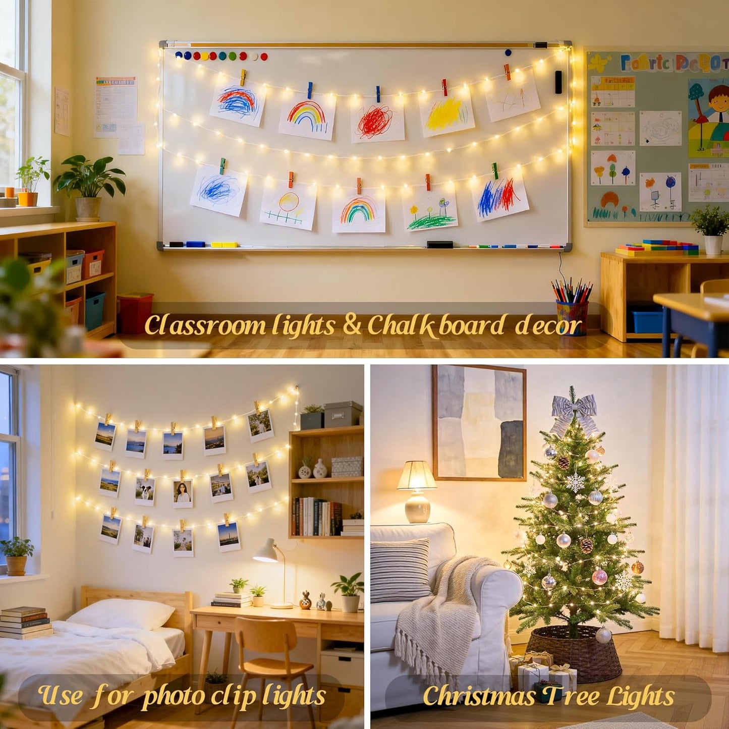 JMEXSUSS USB Fairy Lights for Bedroom, 33ft 100 LED Twinkle Lights Plug in with Remote, Indoor String Light for Dorm Girl's Room Tent DIY Birthday Gift Party Decor, Silver Wire, Warm White,Timer