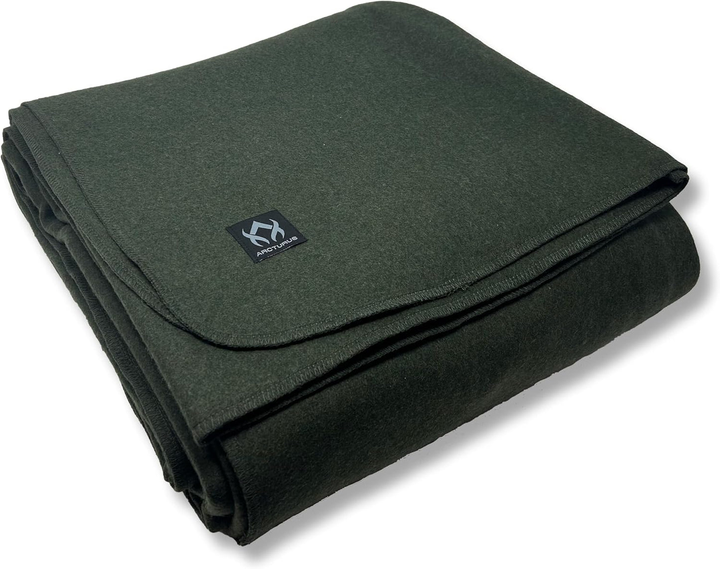 Arcturus Tahoe Wool Bed Blanket | Soft, Breathable Wool Blanket for Year-Round Comfort - Queen Size (90"x 96") | Thick, Washable & Warm (Olive Green)