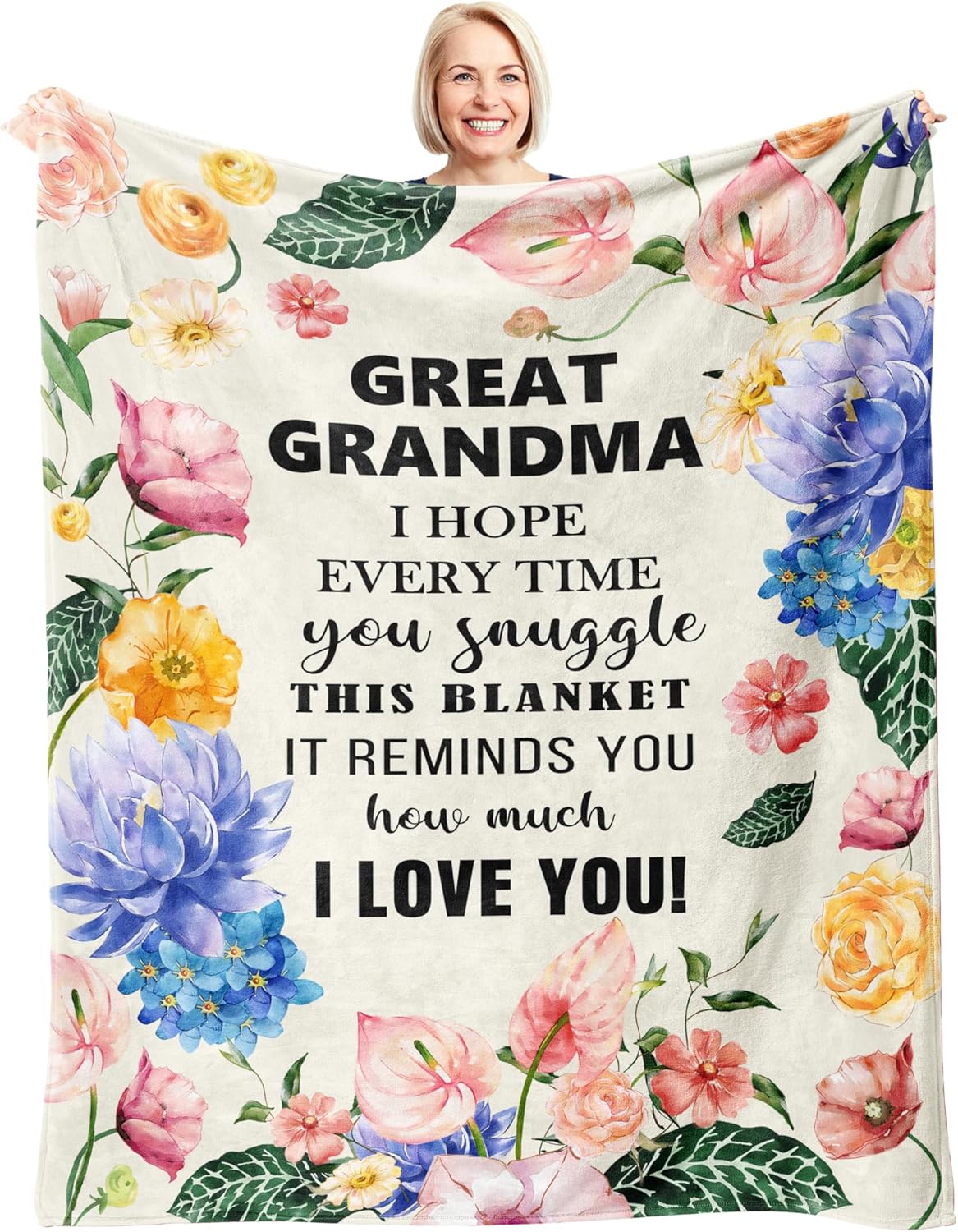 Xutapy Great Grandma Gifts Blanket 60’’X50’’, Christmas Birthday Gifts for Great Grandma, Great Grandmother Throw