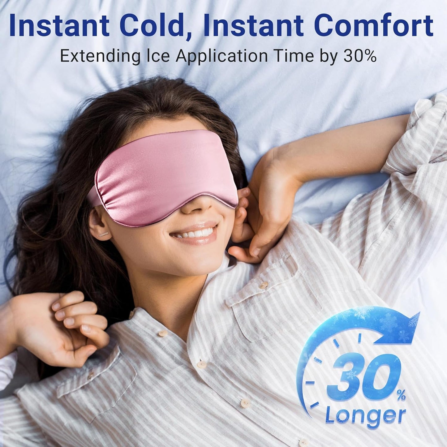 Self Care Gifts for Women: Cooling Eye Mask for Eye Care - Fsa Eligible Items Migraines Headache Relief Ice Pack Mask Products - Cold Compress for Puffy Eyes - Relaxing Gifts (Pink)