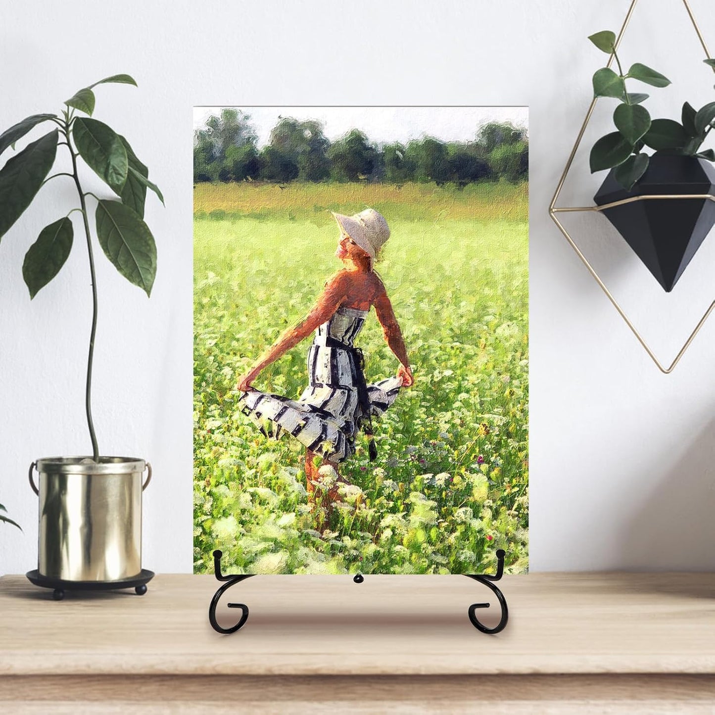 Jucoan 2 Pack 15 Inch Iron Display Stand, Large Black Easel Plate Holder Stand for Displaying Pictures Frame, Plates, Books Arts, Home Decor