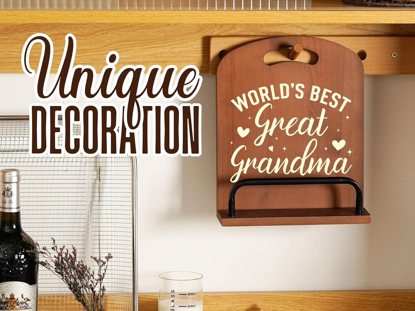 InnoBeta Great Grandma Gifts, Cookbook Stand for Kitchen Counter, Perfect Gifts for Great Grandma on Birthday, Adjustable Tablet Recipe Book Holder, Unique Vintage Kitchen Decor