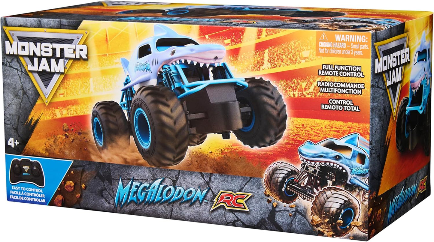 Monster Jam 6047110 Official Megalodon Remote Control Monster Truck, 1:24 Scale, 2.4 GHz, for Ages 4 and Up