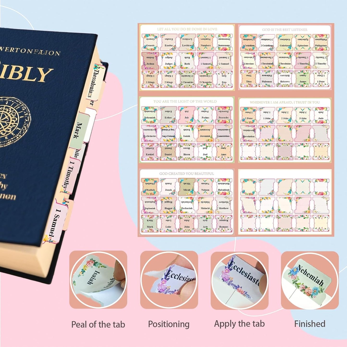 Bible Study Journal Leather Notebook, Bible Study Supplies, Church Notes Prayer Journal for Bible Notes Religious Gifts for Women Men (Pink)