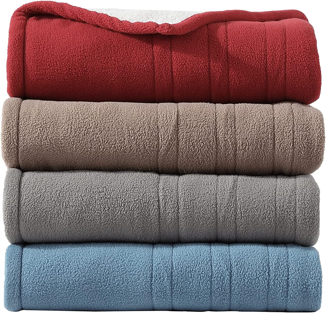 Eddie Bauer - Throw Blanket, Soft & Plush Heated Blanket, Cozy Fleece Bedding with Sherpa Reverse, 5 Heat Setting, Ash