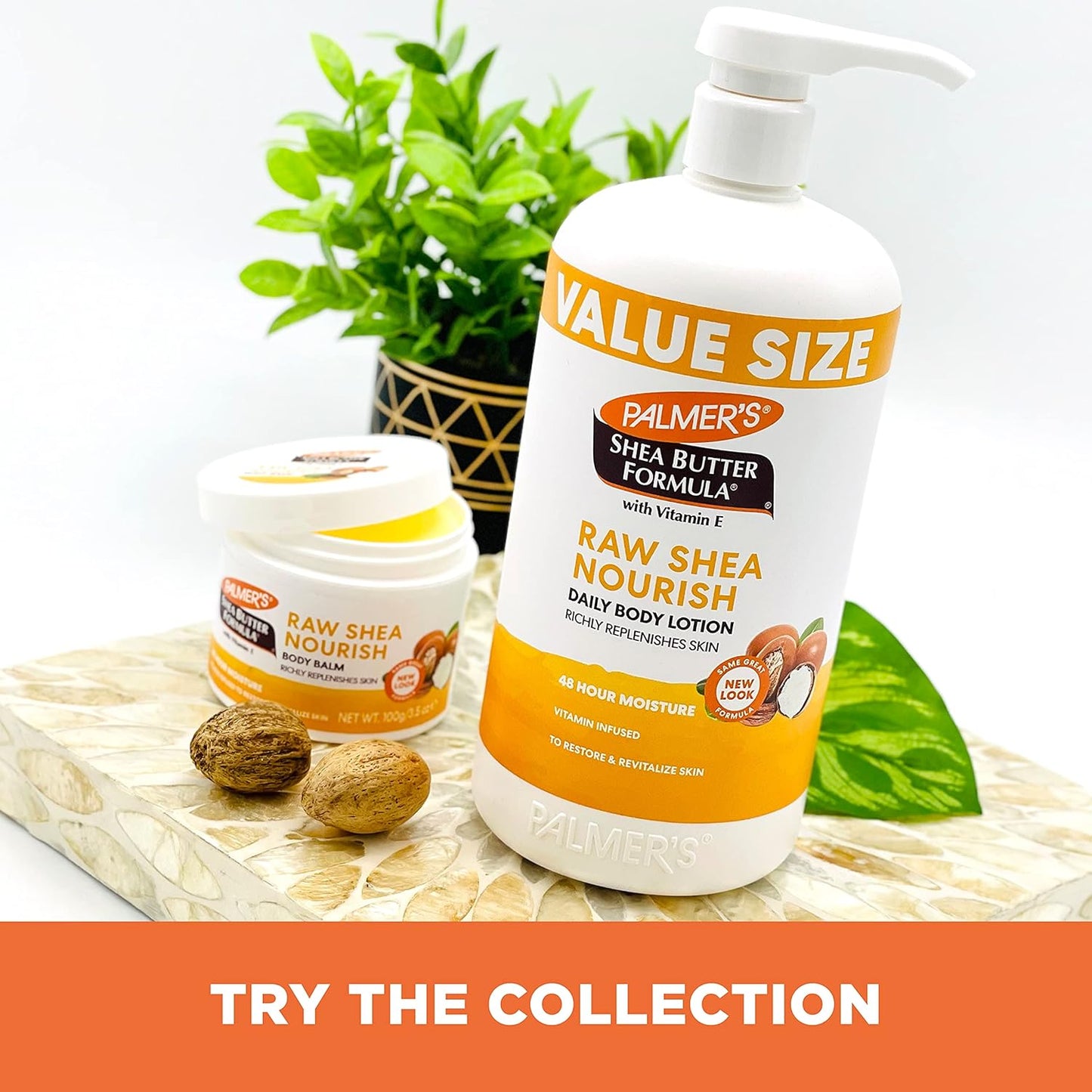 Palmer's Shea Formula Raw Shea Body Lotion for Dry Skin, Hand & Body Moisturizer, Value Size Pump Bottle, 33.8 Ounces (Pack of 1)