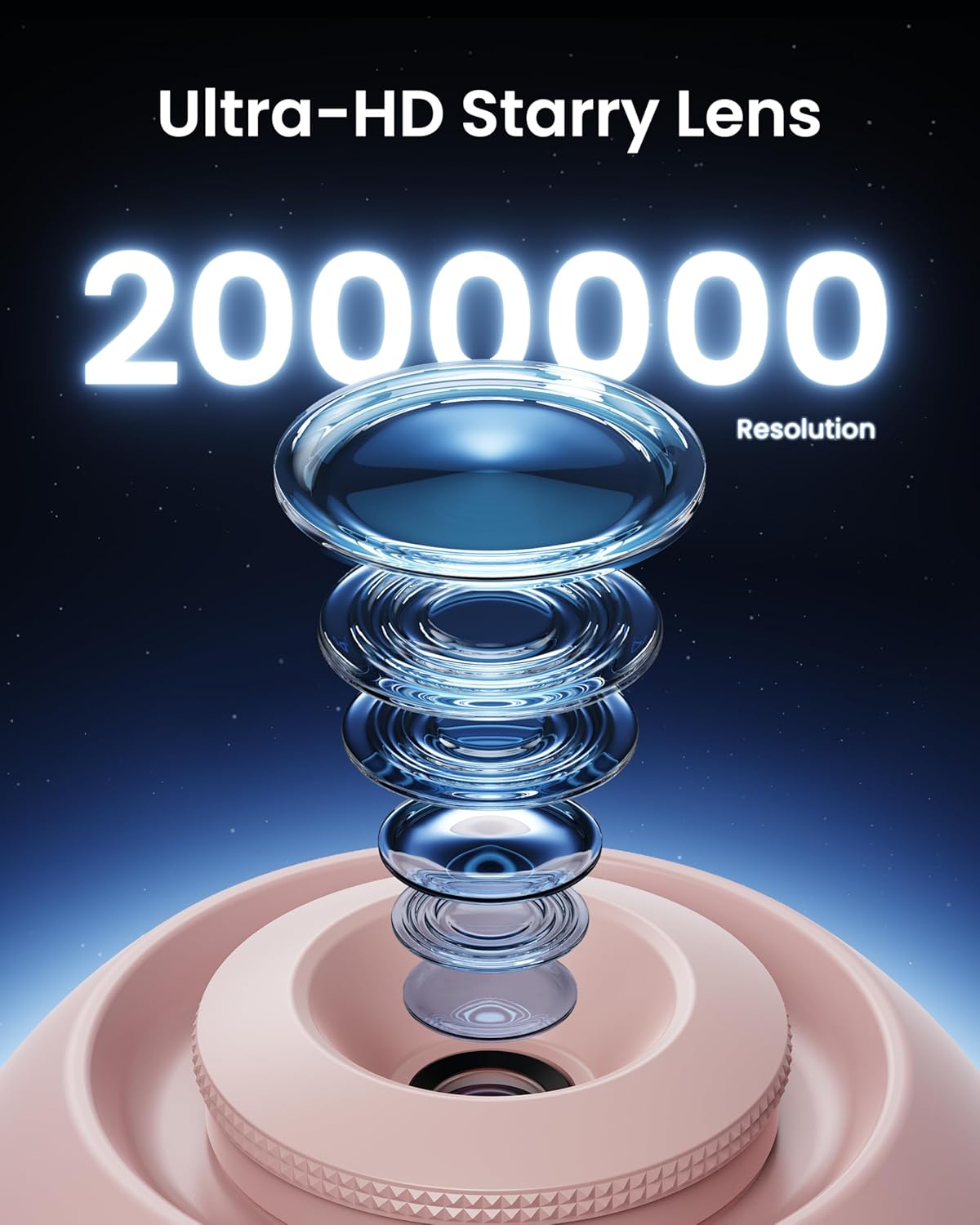 POCOCO Galaxy Star Projector with 2M-Pixel Lens & 5K Discs | Home Planetarium Projector for Relaxation, Study, and Sleep Aid | Includes 2 Films | Ideal Gift
