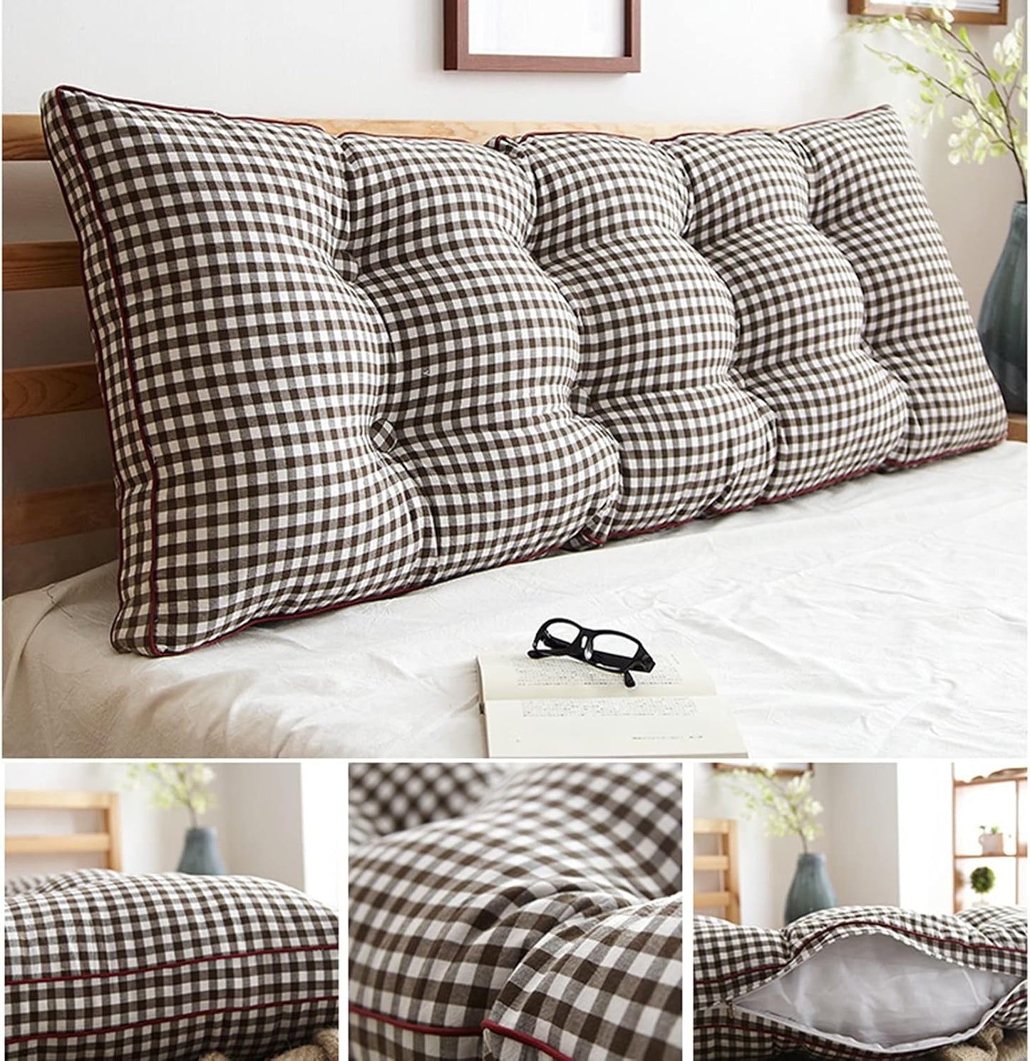 Large Bolster Headboard Pillow,Positioning Support Reading Backrest,Wedge Cushion for Day Bed Bunk Bed Sofa Bed Large Soft Bed (Color : D, Size : 120 * 20 * 50CM)