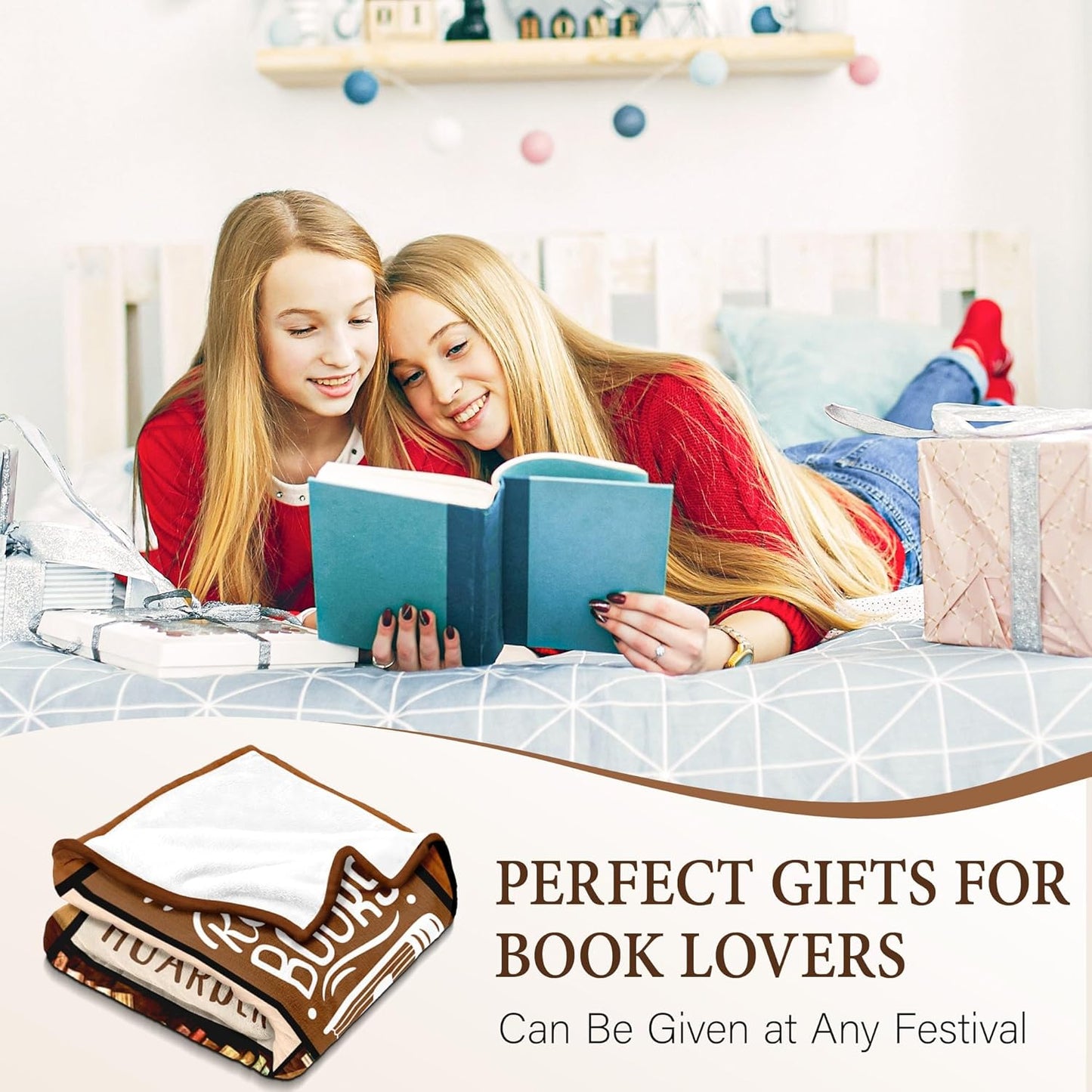 Book Lovers Gifts - Gifts for Book Lovers Women - Gifts for Readers - Reading Blanket - Books Club Librarian Bookworm Bookish Blanket Present for Women - Christmas Graduation - Throw Blanket 50"x60"