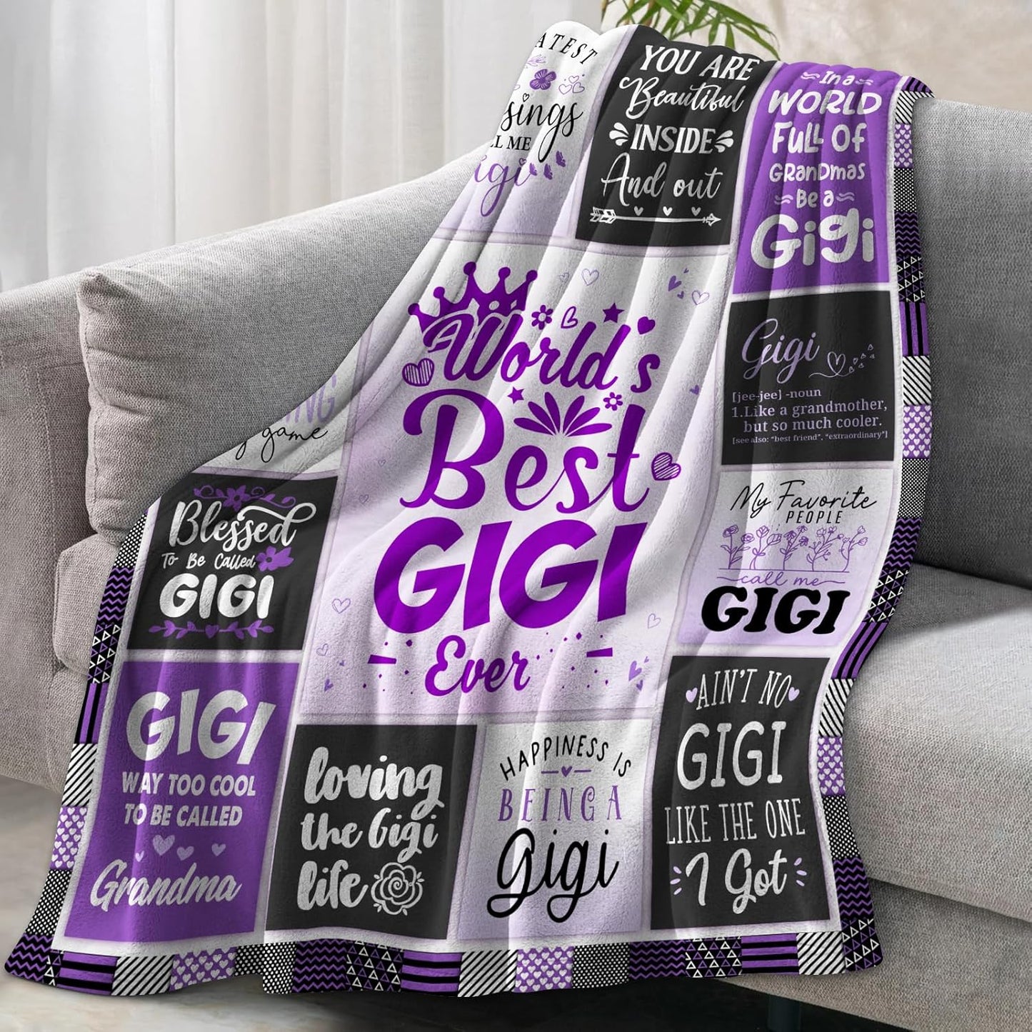 Gigi Gifts - Gigi Gifts for Grandma - Gifts for Gigi from Grandkids Granddaughter - Birthday Gifts for Gigi - Best Gigi Ever Gifts Throw Blanket 60"X50"