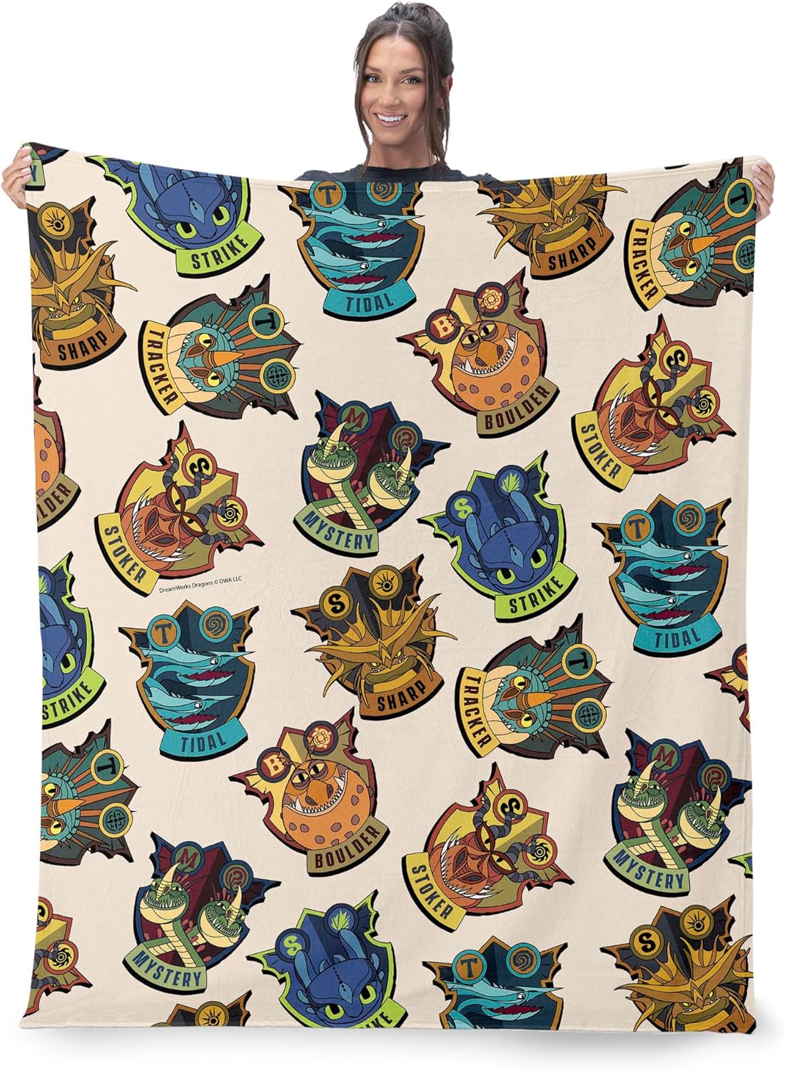 Northwest How to Train Your Dragon Dragon Badges Silk Touch Throw Blanket 40x50 inches