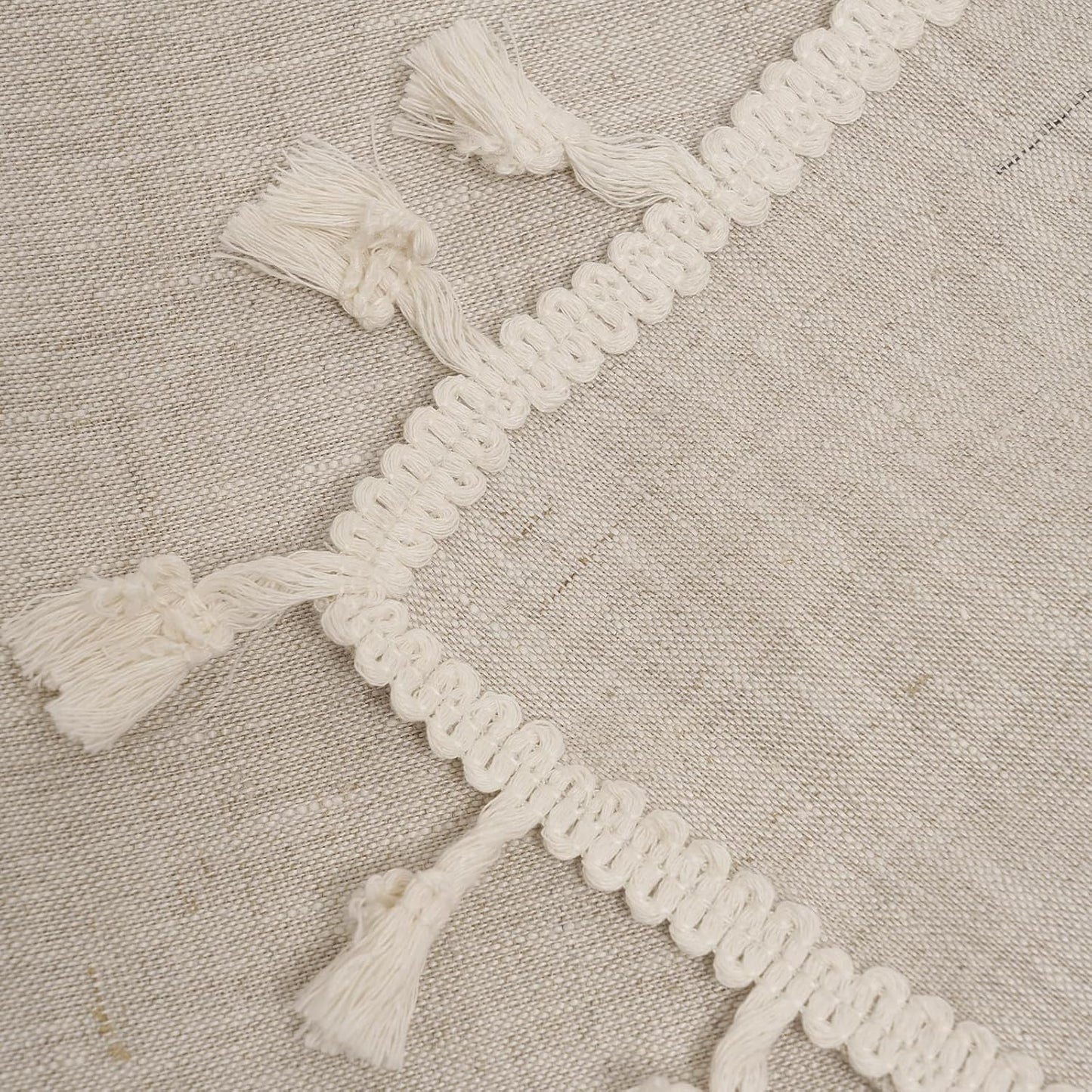 100% Pure Linen Blanket with Fringe, 49.6" x 59.8" - Blankets Lightweight Breathable, Decorative Linen Throw Blanket for Living Room Couch Sofa and Bed,Linen