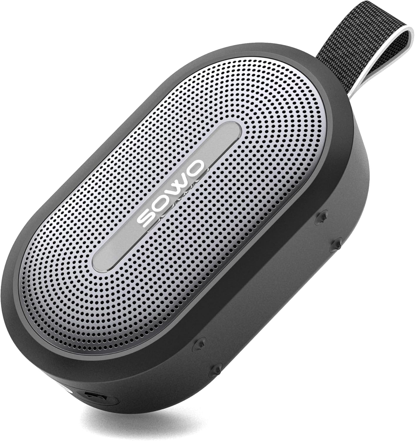 SOWO Wireless Portable Small Speaker, Ultra Magnetic Bluetooth Speaker for Golf Cart, Coverless IP67 Waterproof, 24 H Playtime, Pro Sound, Clip Hanging Design for Outdoor, Indoor - Black