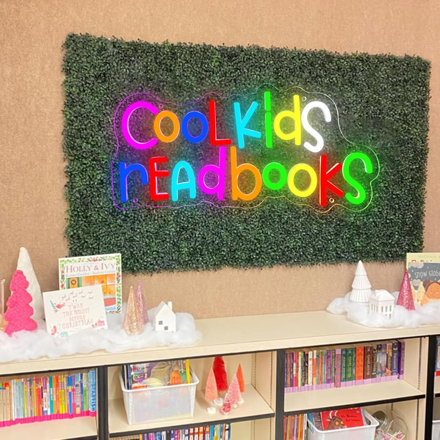 Cool Kids Read Books Neon Sign,Neon Lights for Classroom Reading Corner Bedroom Library,Read Sign for Book Lovers Christmas Gift for Kids & Teens