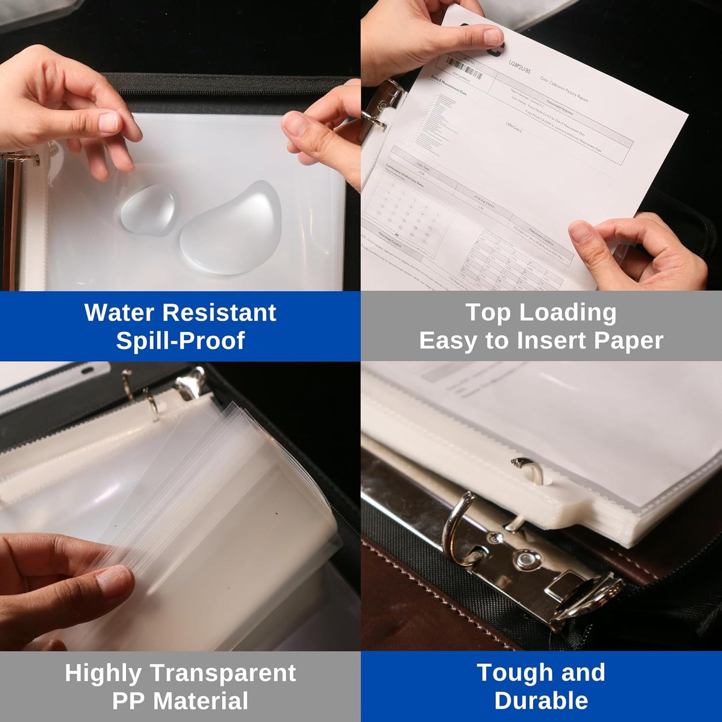 Performore 50-Pack Clear Sheet Protectors | 8.5 x 11 Inch Heavy Duty Plastic Sleeves | Top Loading Reinforced Hole Page Protectors | Archival Acid-Free Non-Glare for 3 Ring Binders Documents Photos
