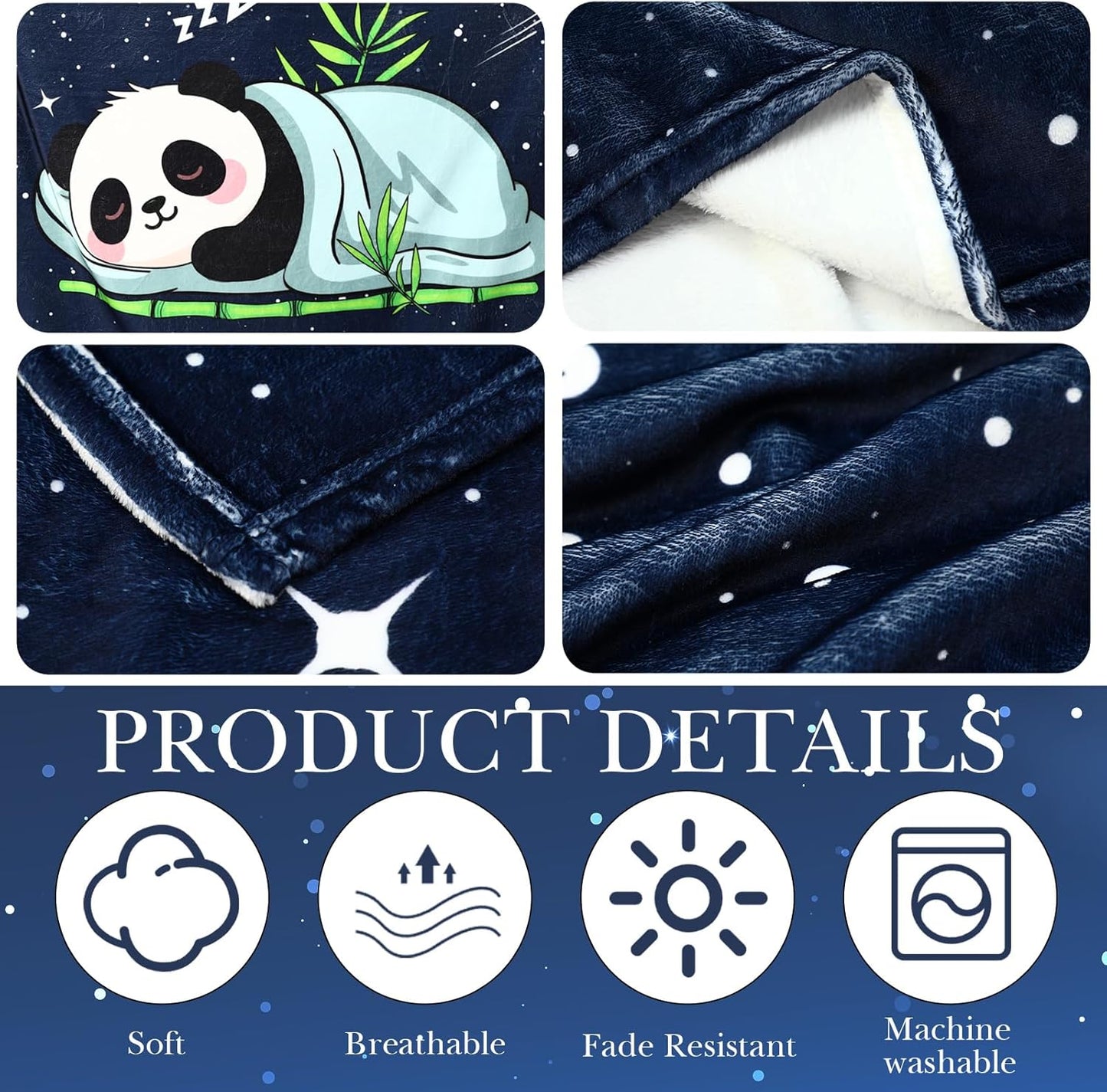 Tudomro Mom is Charging Blanket 1 Pack Funny Valentines Birthday Gifts for Mom 50"x 60" Funny Moms Blanket with Cute Panda Design Mothers Day Pregnancy Gift for Expecting Mama