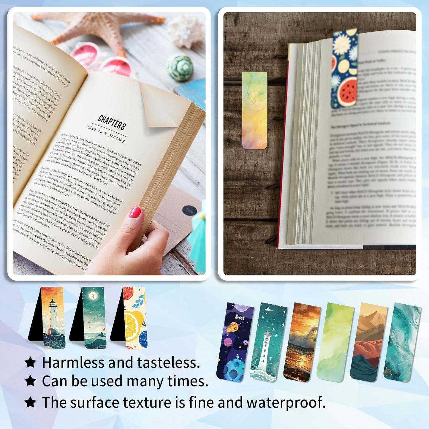 48 Pieces Magnetic Bookmarks Magnet Page Markers – Cute Magnet Bookmark Clips with Storage Boxes – Bookmarks for Reading Women & Men – Christmas Gifts & Teacher Gifts