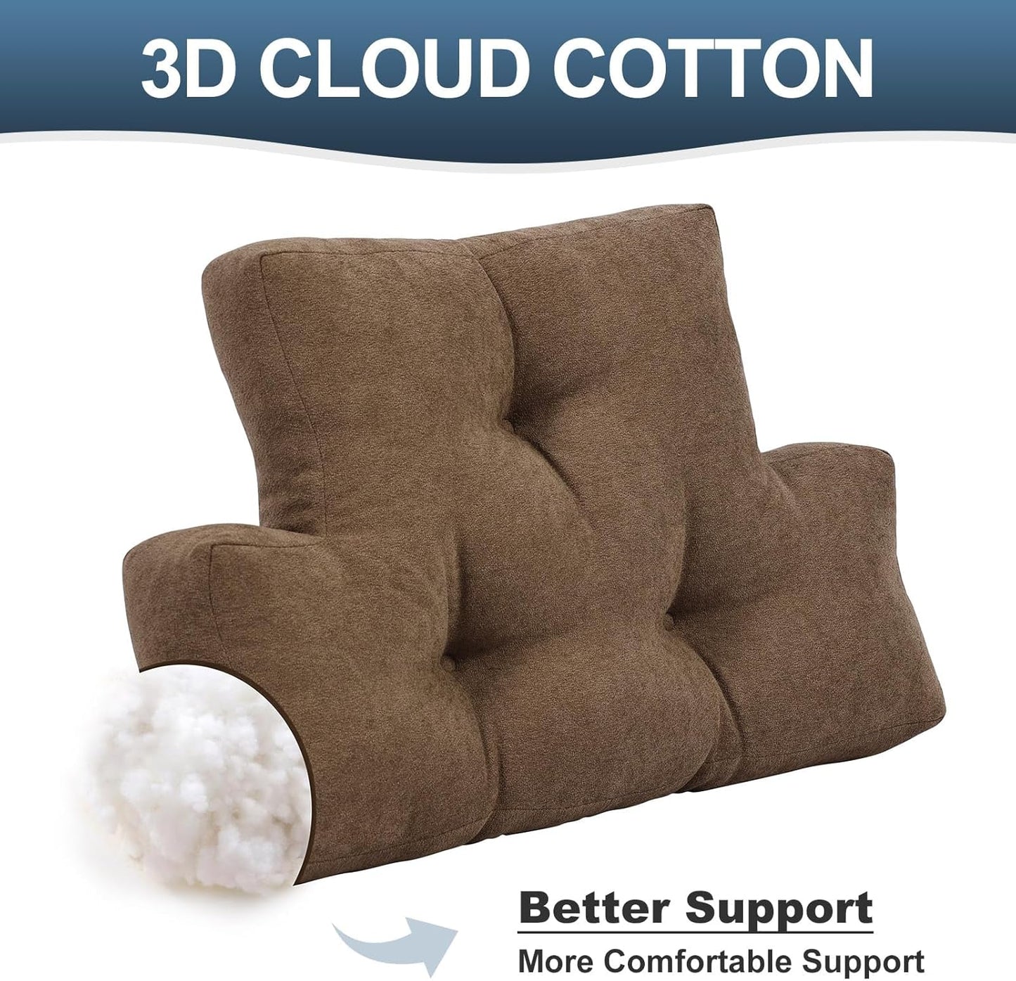 TANYOO Back Pillow for Recliner Lumbar Support Pillow Soft and Fluffy Back Support Cushion Thick Lumbar Cushion for Chairs, Recliners,Sofa, Couch and Bed for Pain Relief Brown