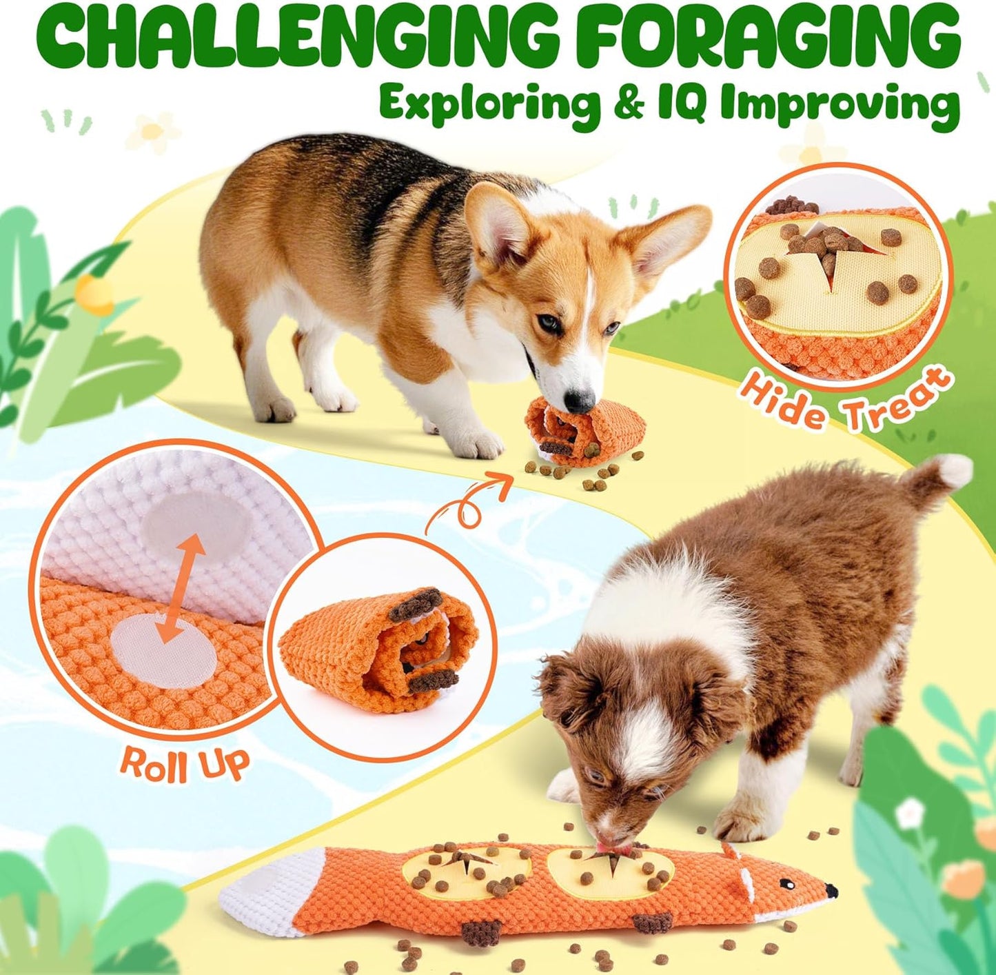 XIUGOAL Dog Toys for Aggressive Chewers, 2 Pack No Stuffing Interactive Dog Toys for Boredom and Teething, Squeaky Chew Toy for Small, Medium Breed to Keep Them Busy
