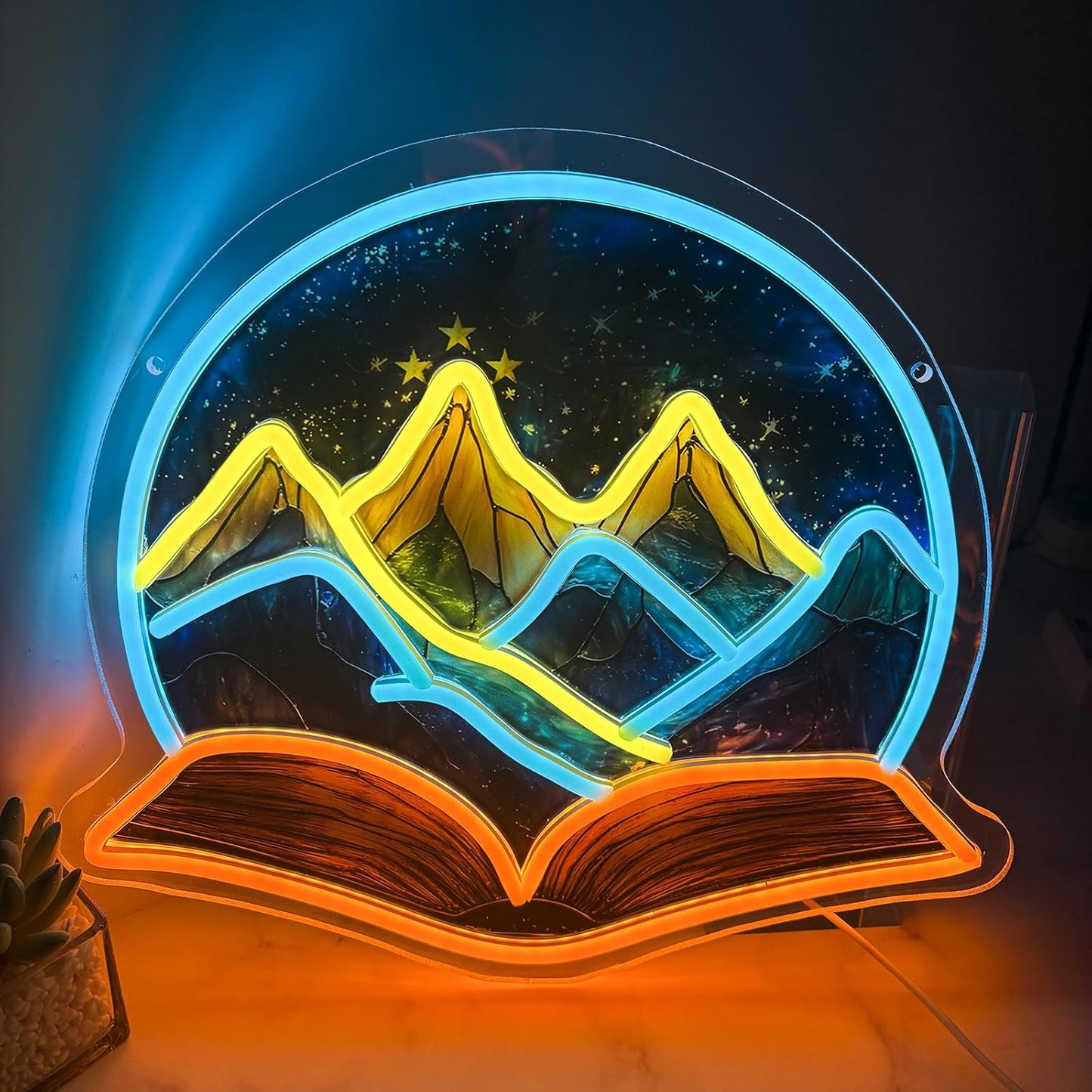 Book Neon Sign - Throne of Glass LED Neon Light - ACOTAR-Inspired USB Night Light for Readers, Bedroom & Novel Fans Book Shelf Decor (12.2x13.8In)