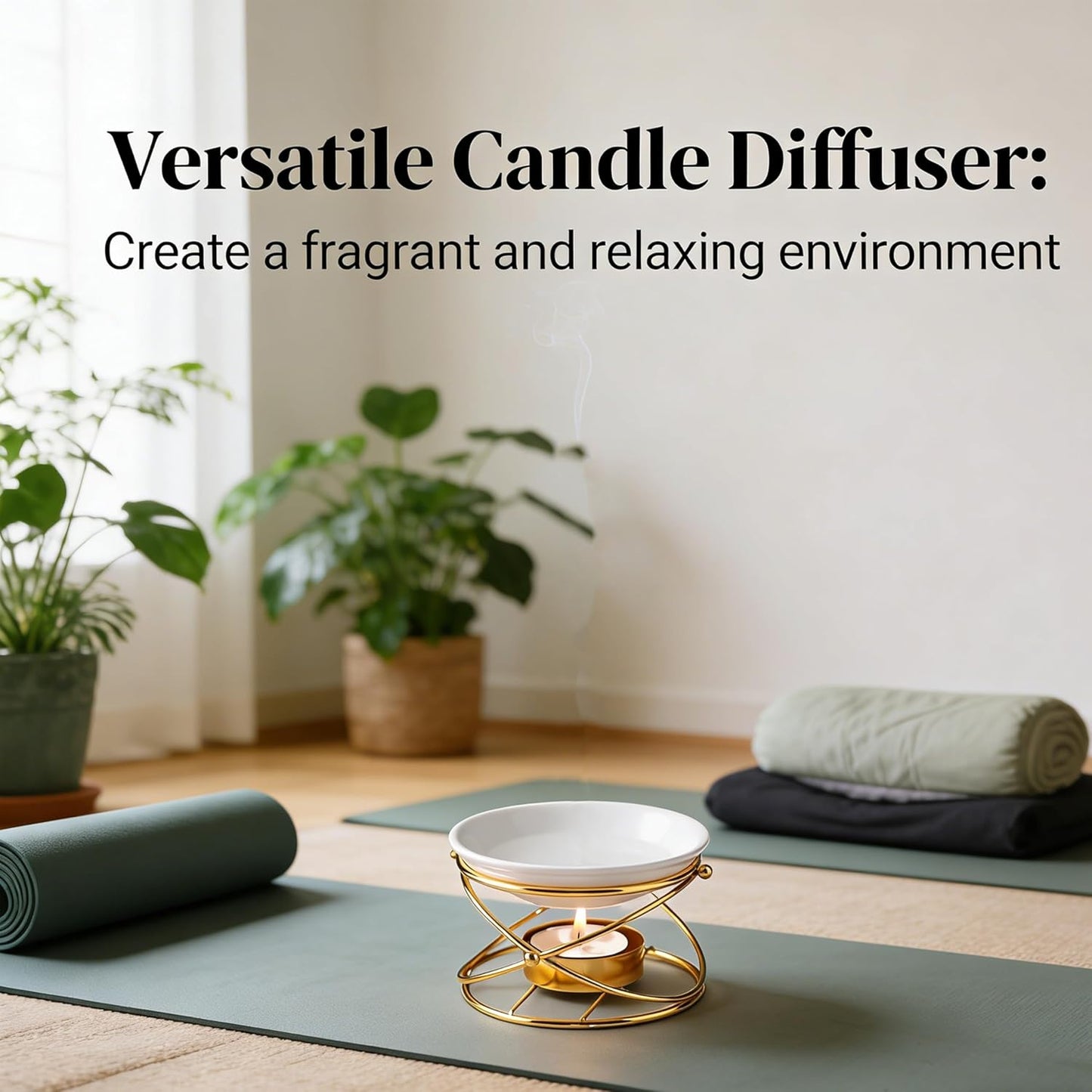 Tea Light Candle Holders Essential Oil Burner Candle Diffuser, Oil Burner for Scented Oil, Aromatherapy Wax Warmer for Home & Bedroom Decor