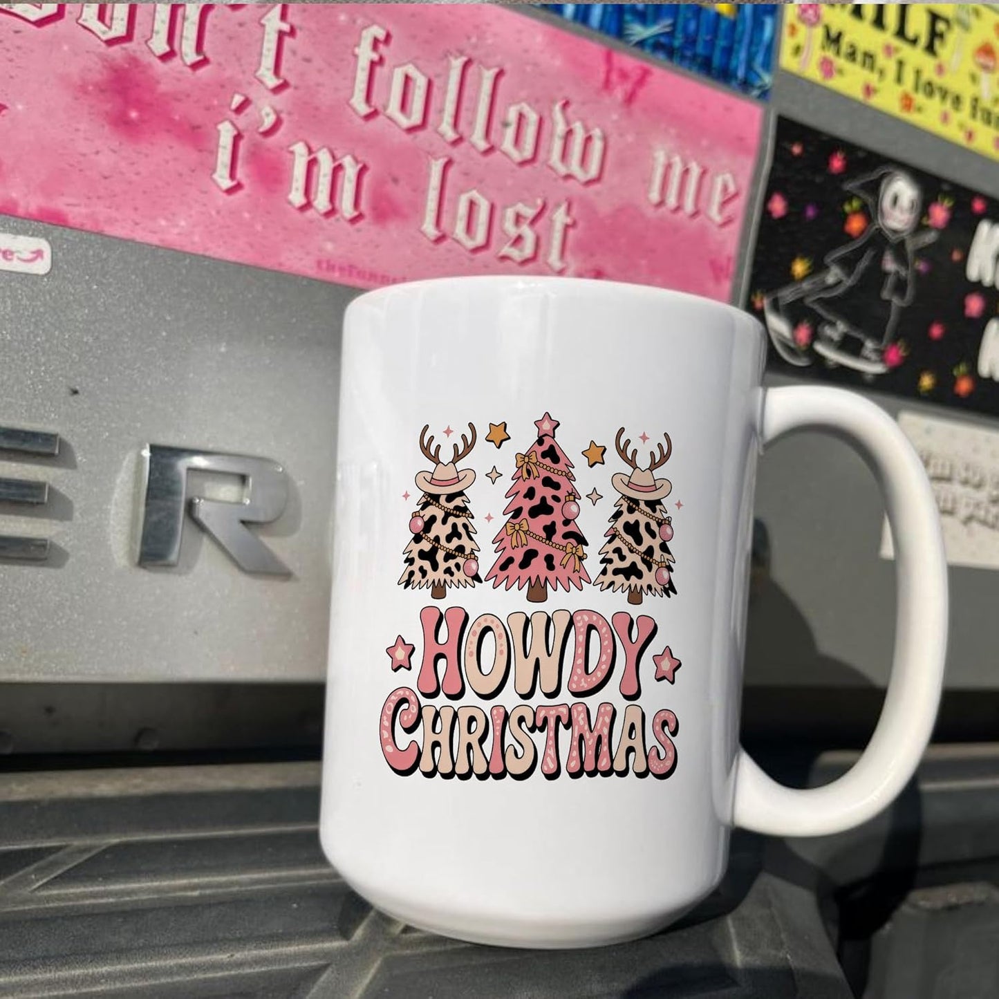 Funny Leopard Tree Howdy Christmas White Mugs, 11oz 15oz Drinking Cups, Kitchen Décor, Gifts For Book Lovers