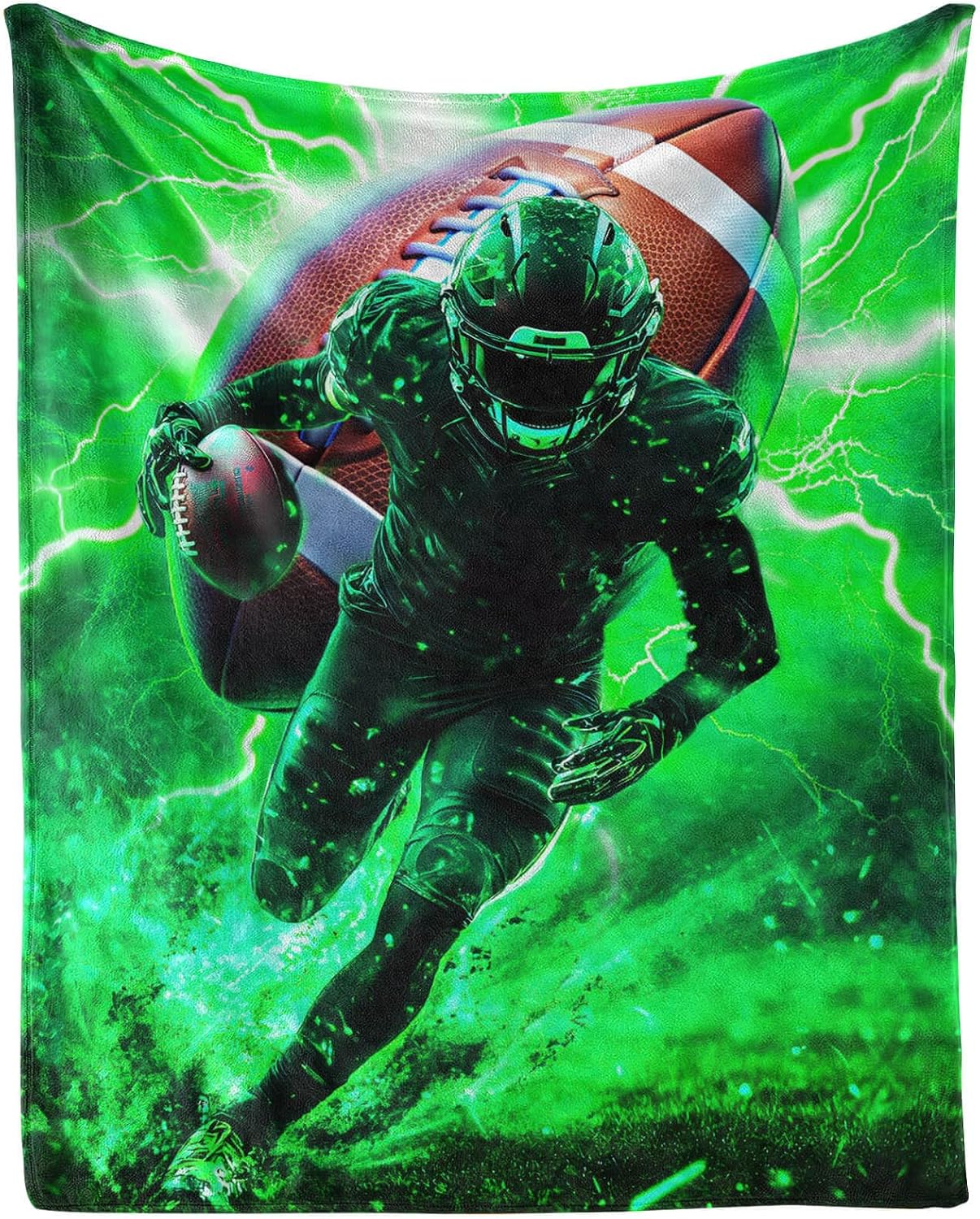 Football Throw Blanket - Soft Flannel Blankets for Teens Adults Women Men Sports Loves - Warm Football Player Blankets for All Season Lap, Chair, Sofa - 60"x50"