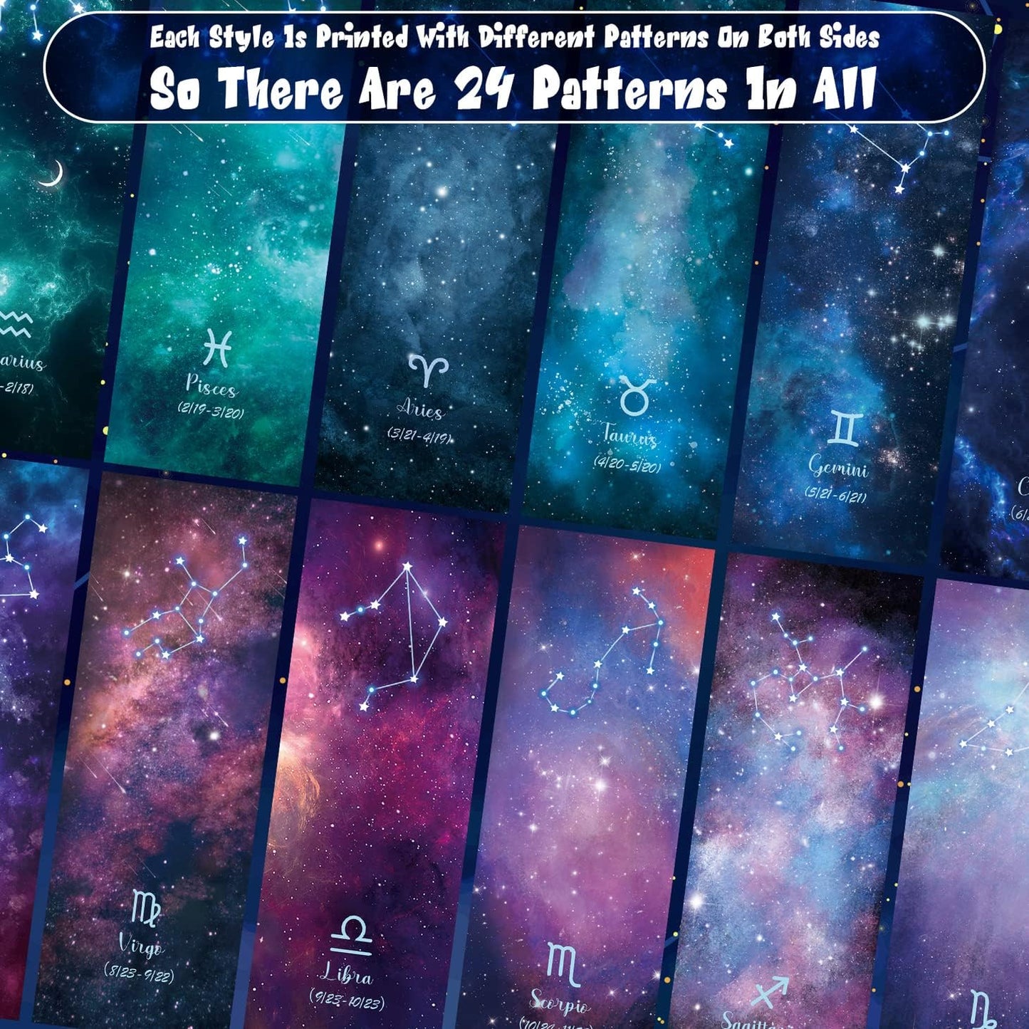 VOCHIC 12 Pcs Personalised Space Starry Night Bookmarks, Bulk Book Marks for Women/Men, Unique Zodiac Constellaion Bookmark for Book Lovers, Cool Book Mark for Adults,VBS Theme Gift