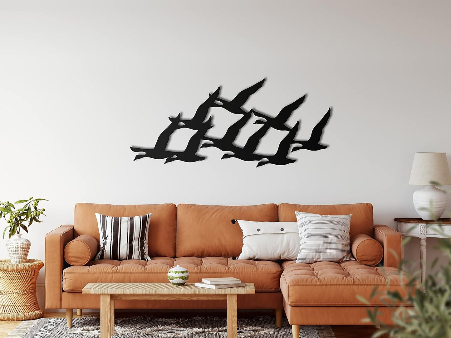 Metal Wall Decor, Geese Flock , Home Living Room Decor, Wall Sign, Metal Wall Art, Interior Decoration, Indoor Outdoor Hangings (118x53cm)