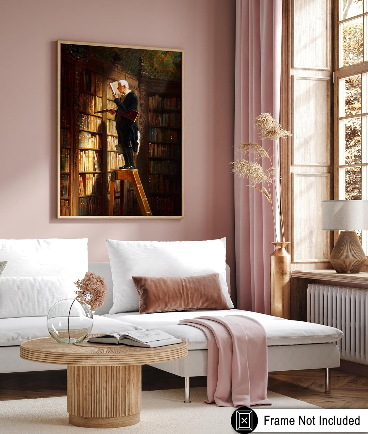 Poster Master Vintage The Bookworm Print - Retro Reading Book Print - Book Lover Art - Library Painting Wall Design - Librarian Art - Great Living Room or Office Decor - 8x10 UNFRAMED Wall Art