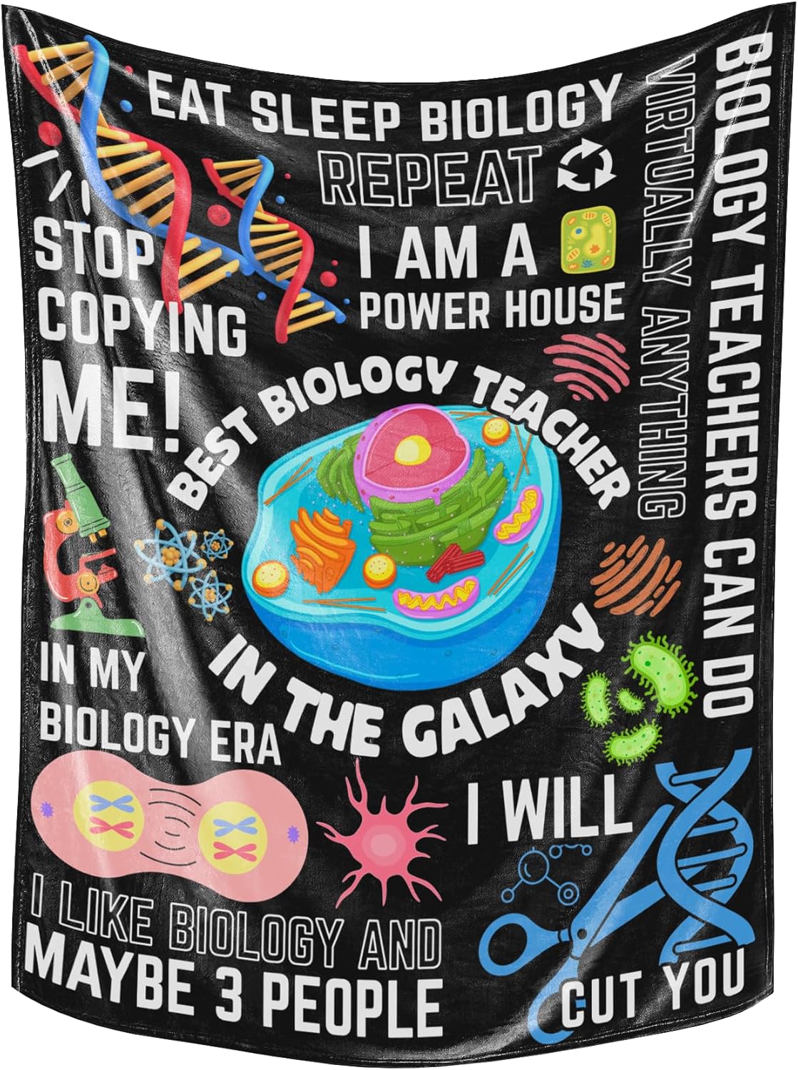 Biology Gifts for Men Women, Biology Teacher Blanket Soft Flannel Blanket, 65 x 50 inches