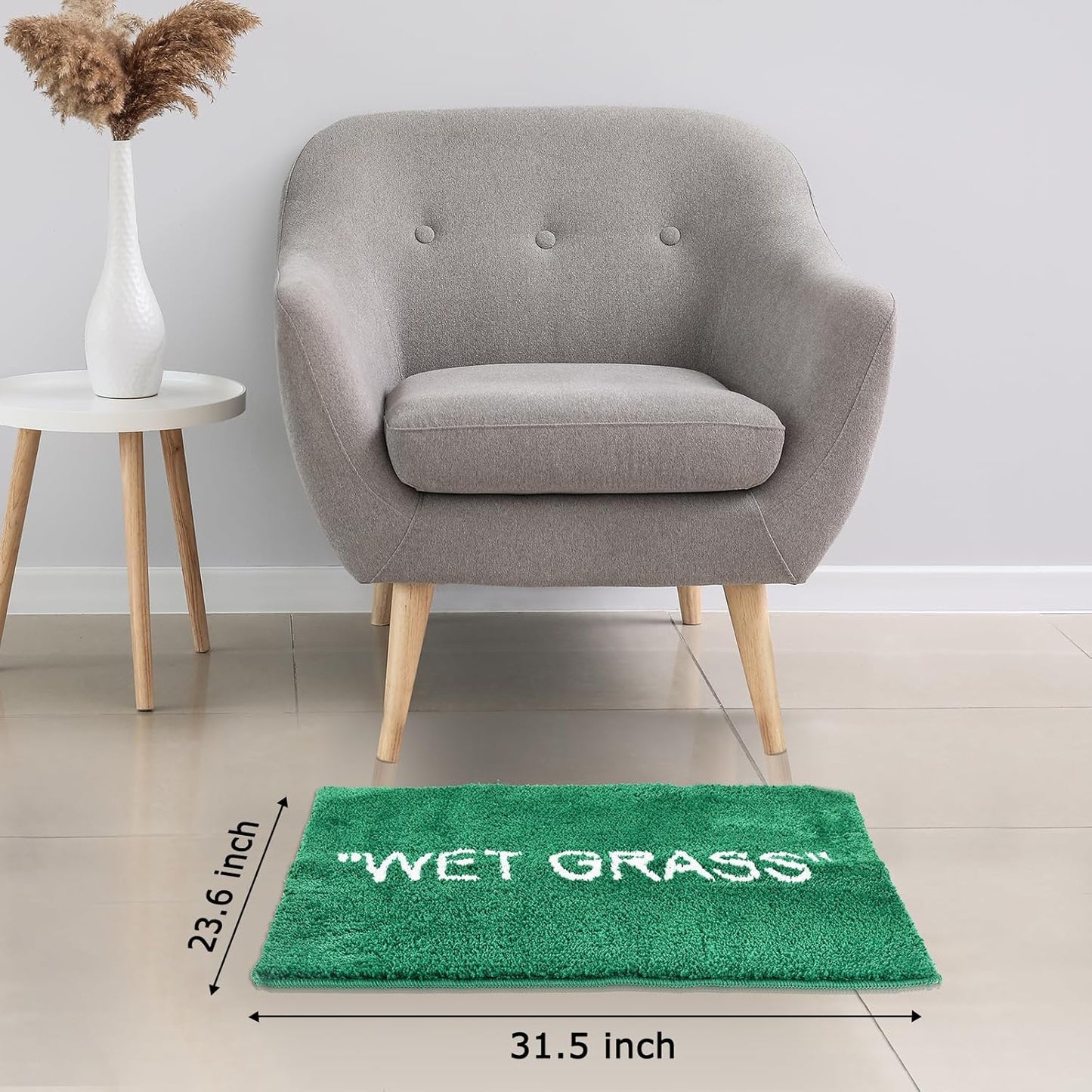 DERMAEX Alivora Wet Grass Rug for Bedroom-Non Slip Wet Grass Carpet for Living Room-Green Grass Rug is Machine Washable Home Floor Mat-Premium Area Rug for Home Decor [31.5 x 23.6]-L8